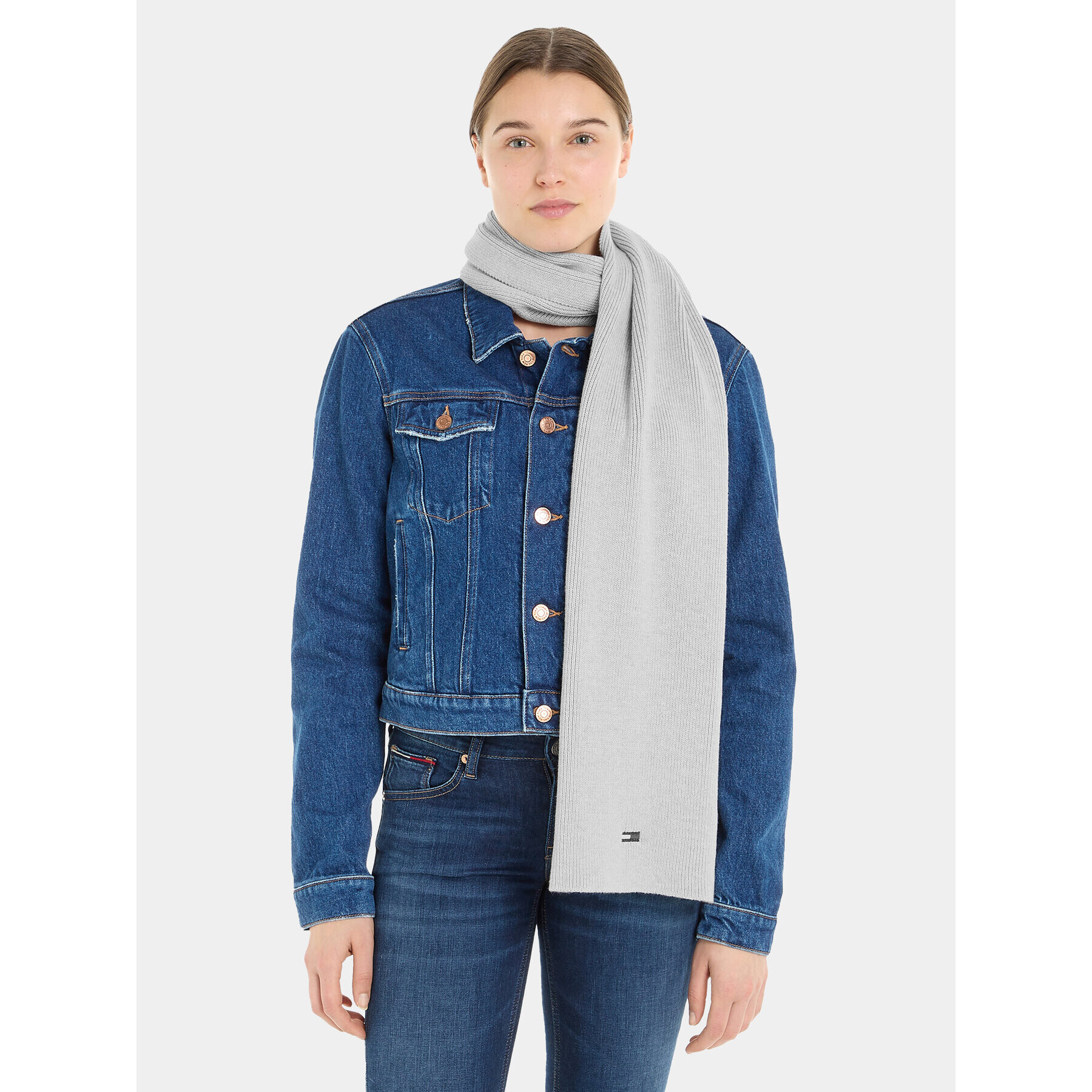 Tommy Jeans Зимен шал Tjw Flag Scarf AW0AW15478 Сив - Pepit.bg