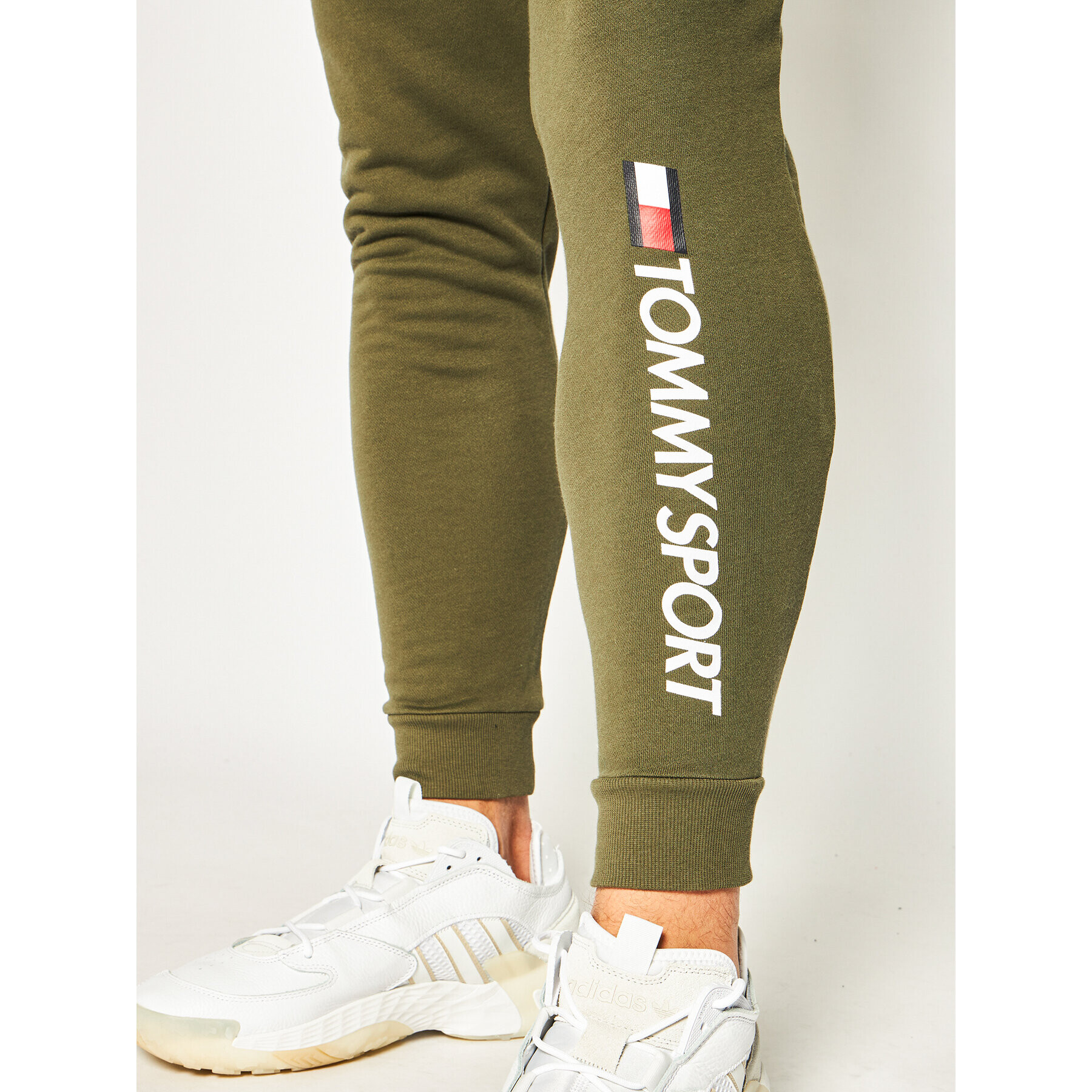 Tommy Sport Долнище анцуг Cuff Logo S20S200359 Зелен Regular Fit - Pepit.bg