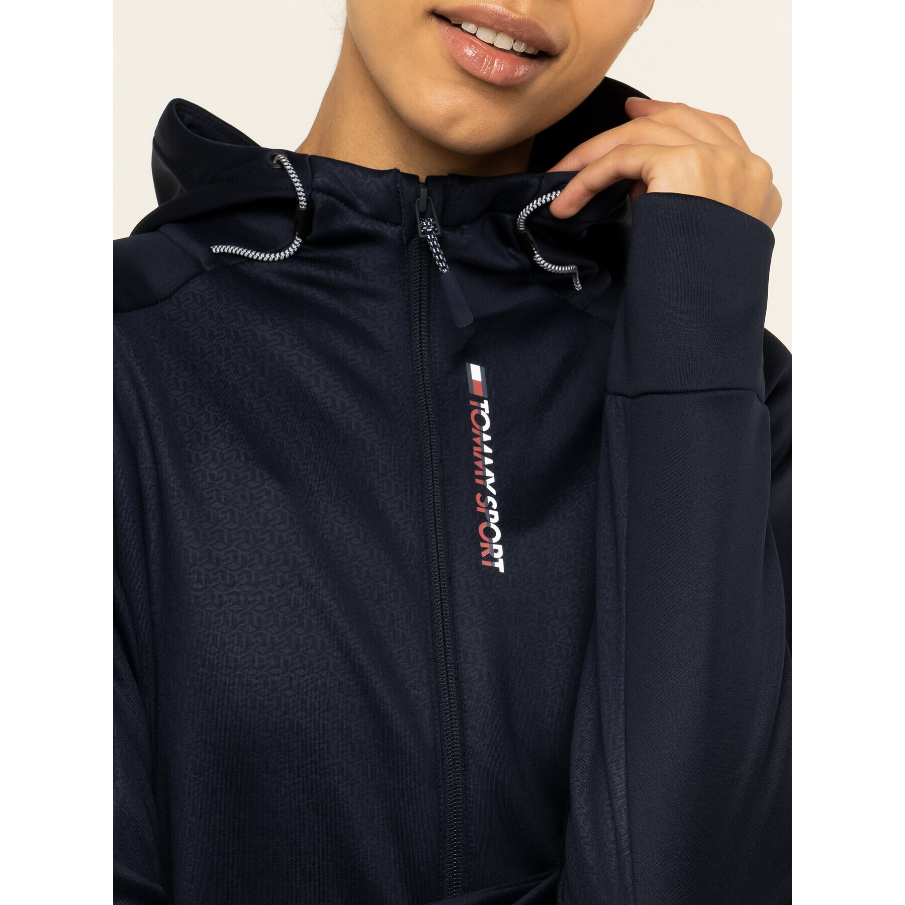 Tommy Sport Суитшърт Fleece Fz S10S100404 Тъмносин Slim Fit - Pepit.bg