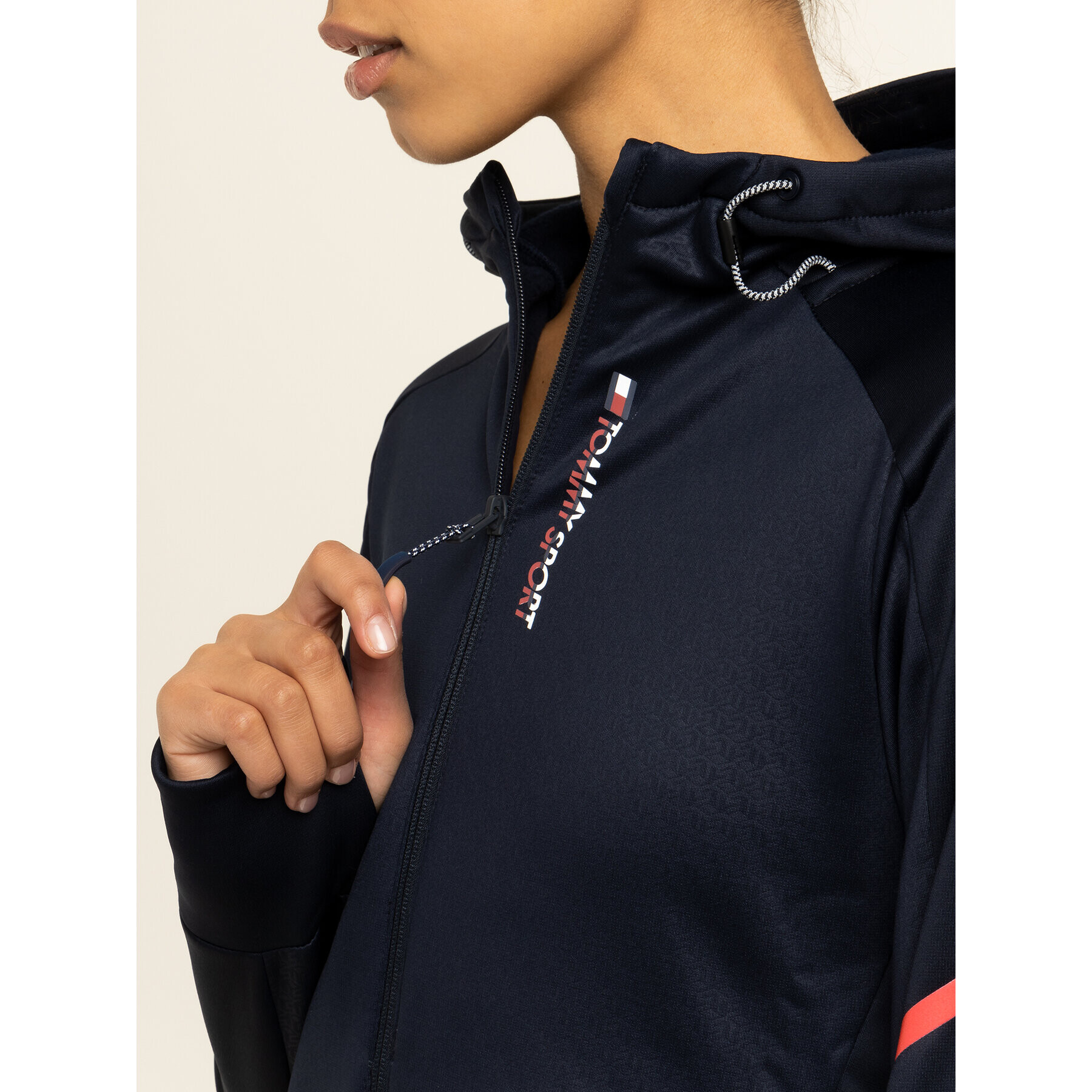 Tommy Sport Суитшърт Fleece Fz S10S100404 Тъмносин Slim Fit - Pepit.bg