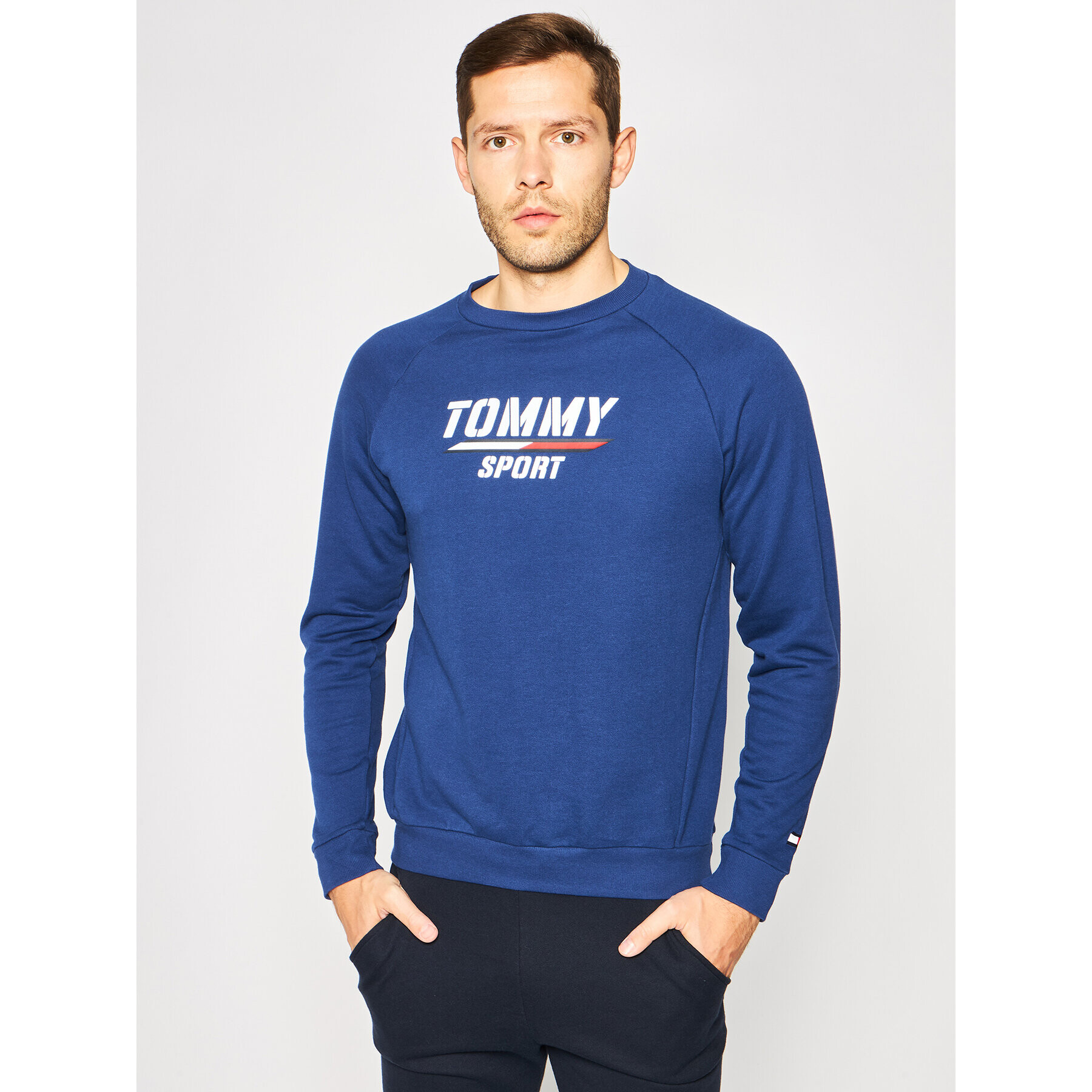 Tommy Sport Суитшърт Printed Tee S20S200449 Тъмносин Regular Fit - Pepit.bg