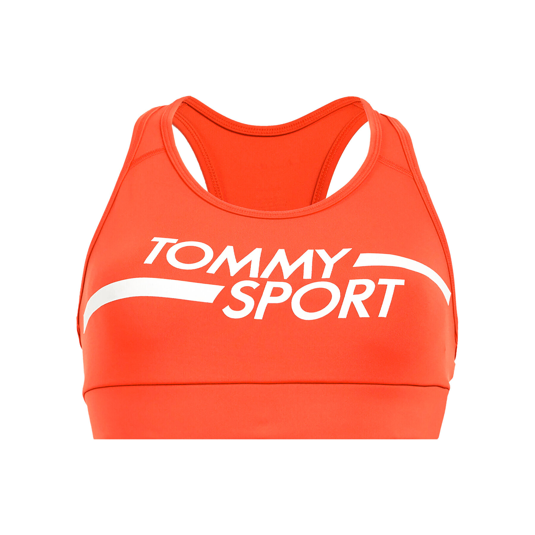 Tommy Sport Сутиен-топ Mid Logo S10S100451 Червен - Pepit.bg
