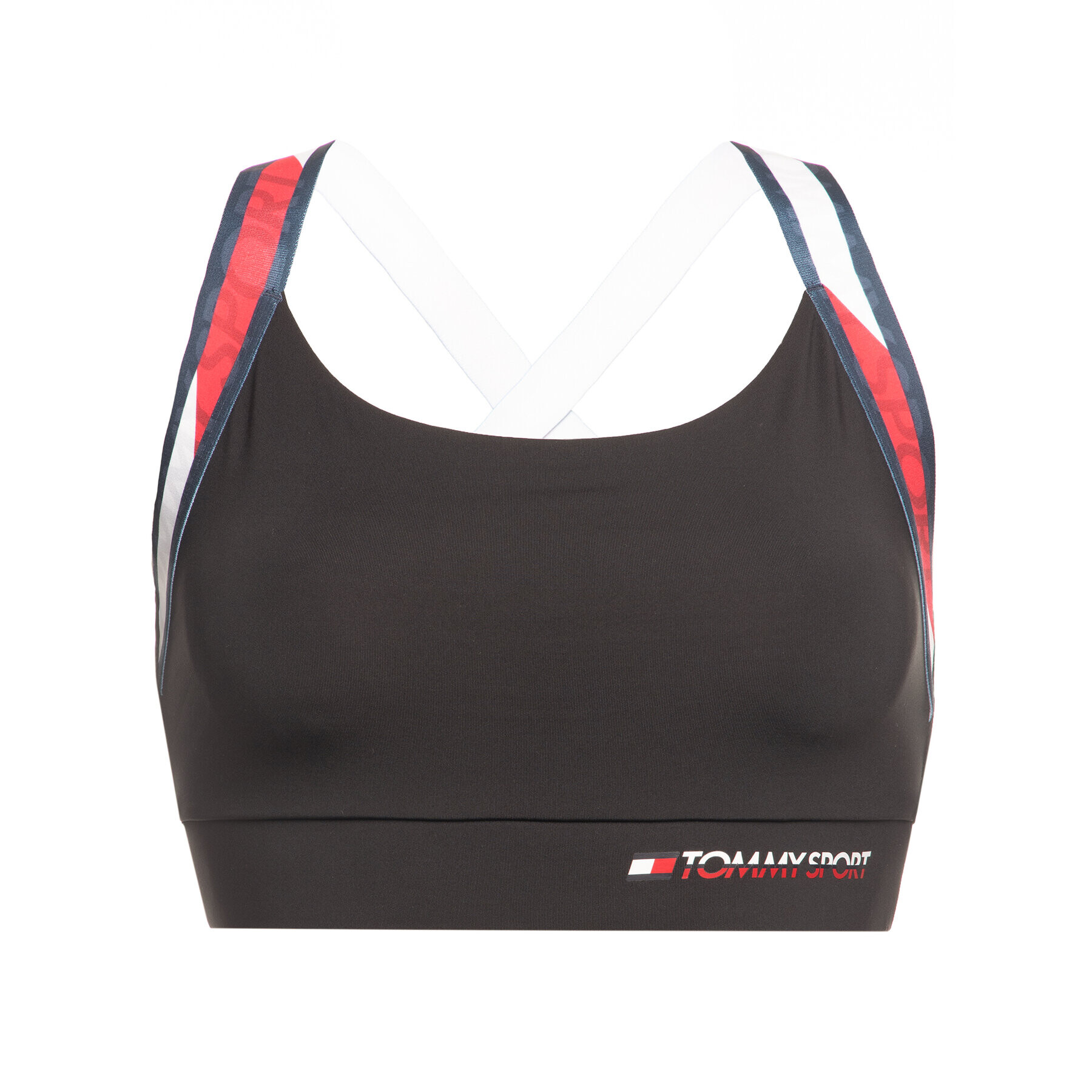 Tommy Sport Сутиен-топ Tape Medium Impact S10S100269 Черен - Pepit.bg