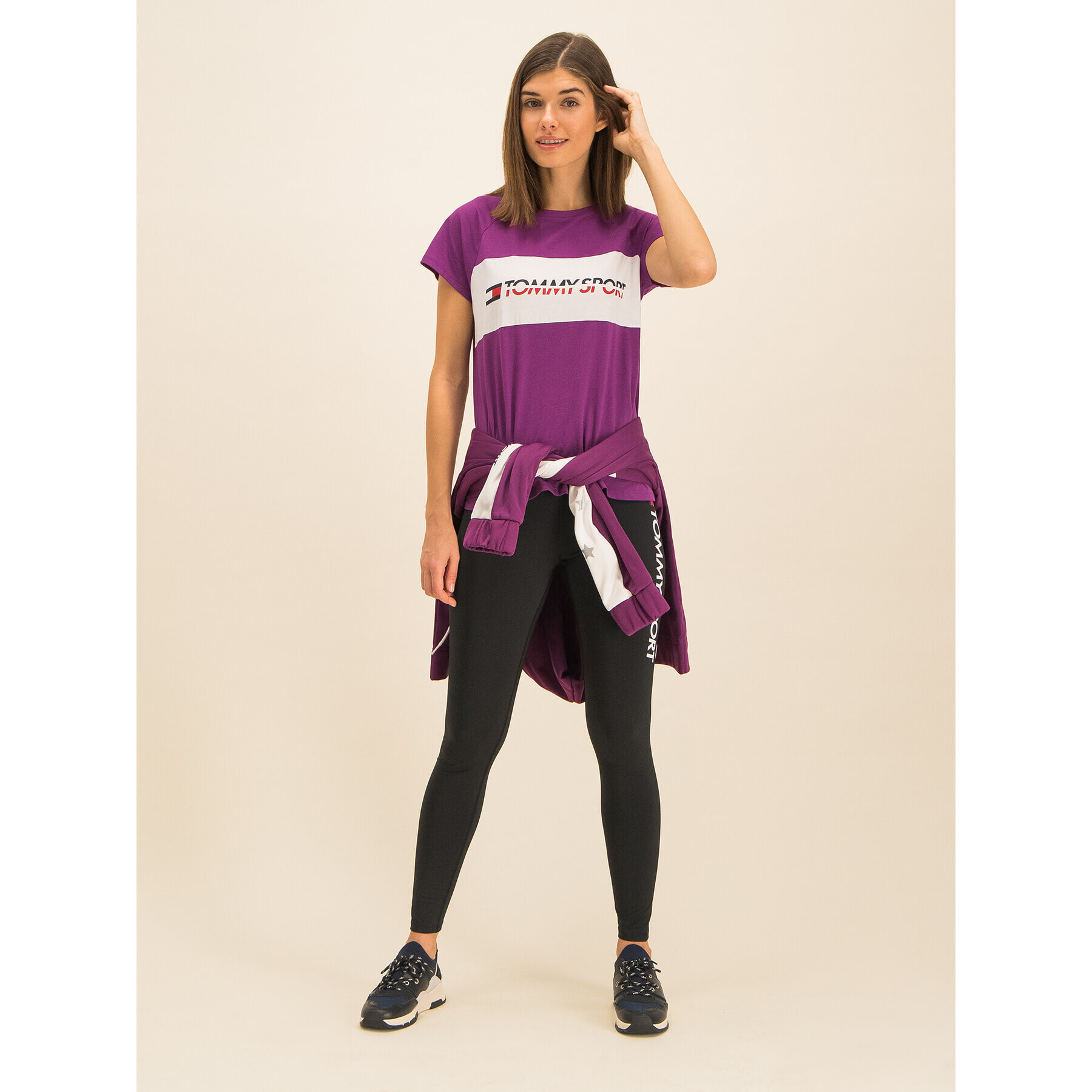 Tommy Sport Тишърт Blocked Tee Logo S10S100331 Виолетов Regular Fit - Pepit.bg