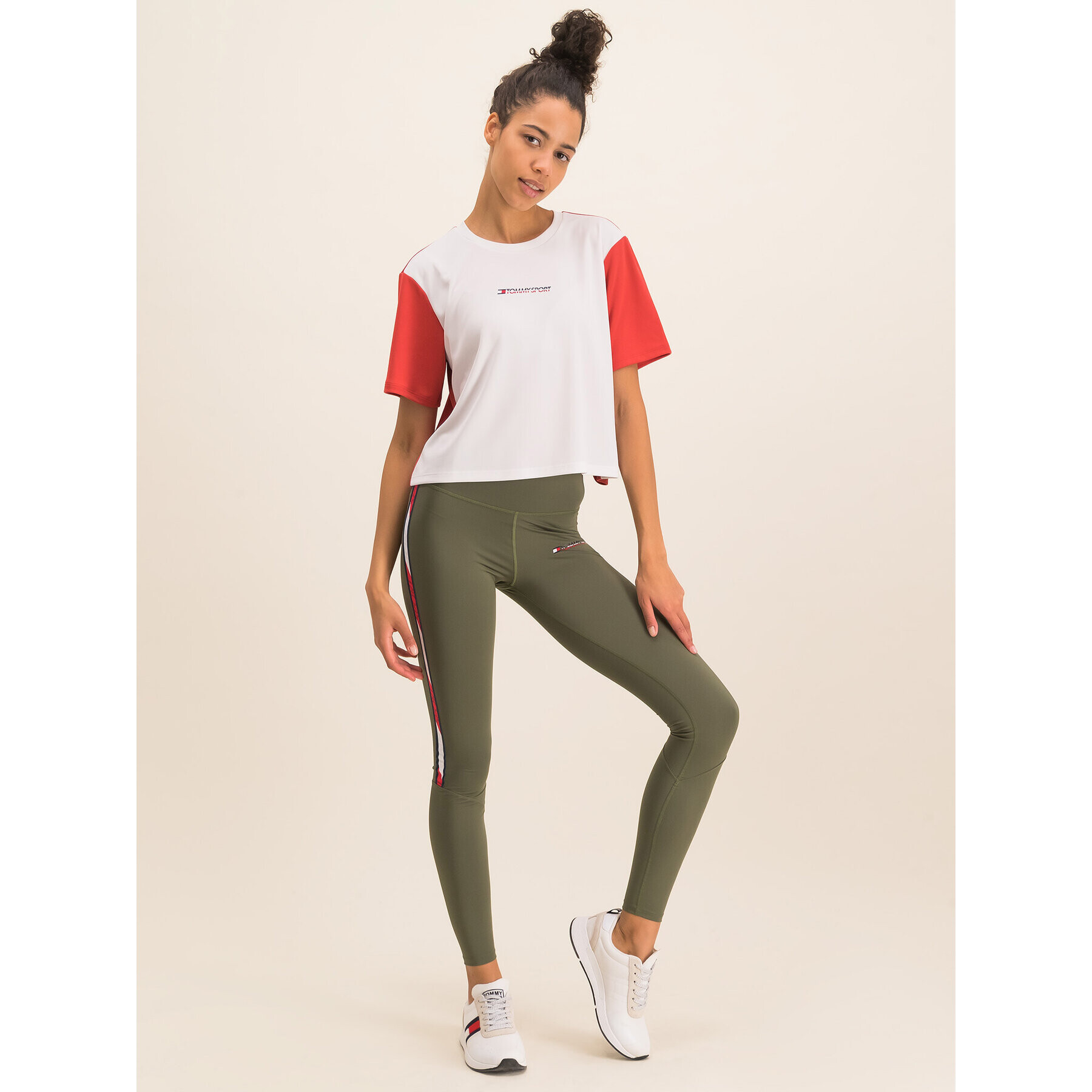 Tommy Sport Тишърт Boxy S10S100381 Бял Regular Fit - Pepit.bg