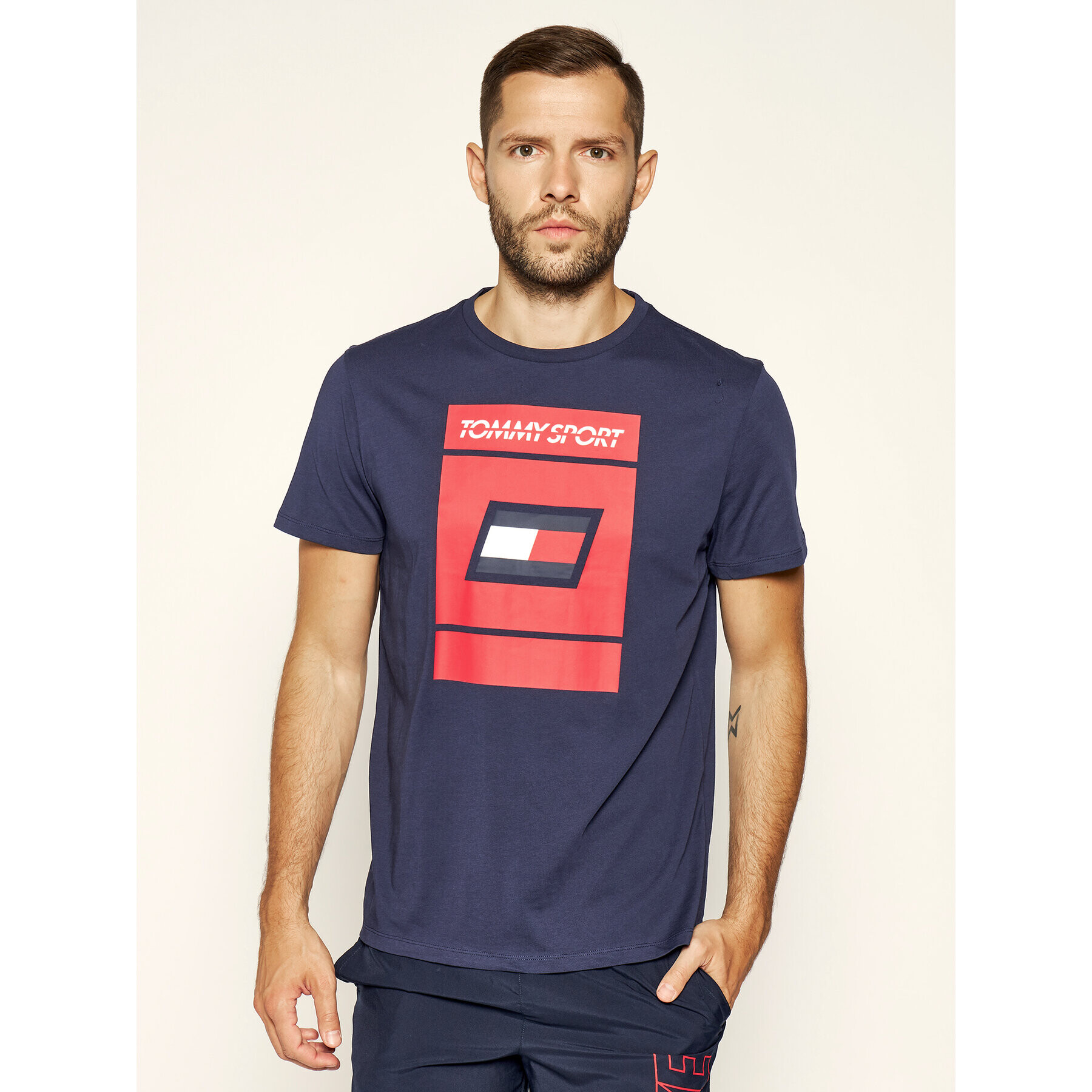 Tommy Sport Тишърт Graphic S20S200193 Тъмносин Regular Fit - Pepit.bg