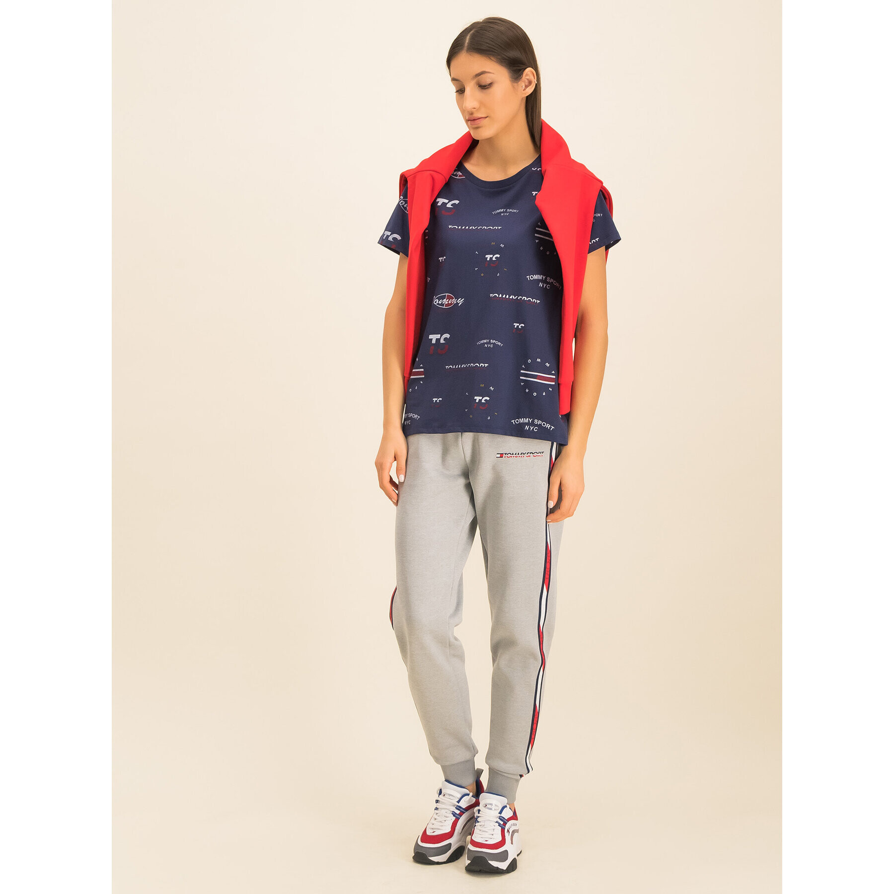 Tommy Sport Тишърт Graphic Tee Blend S10S100412 Тъмносин Relaxed Fit - Pepit.bg