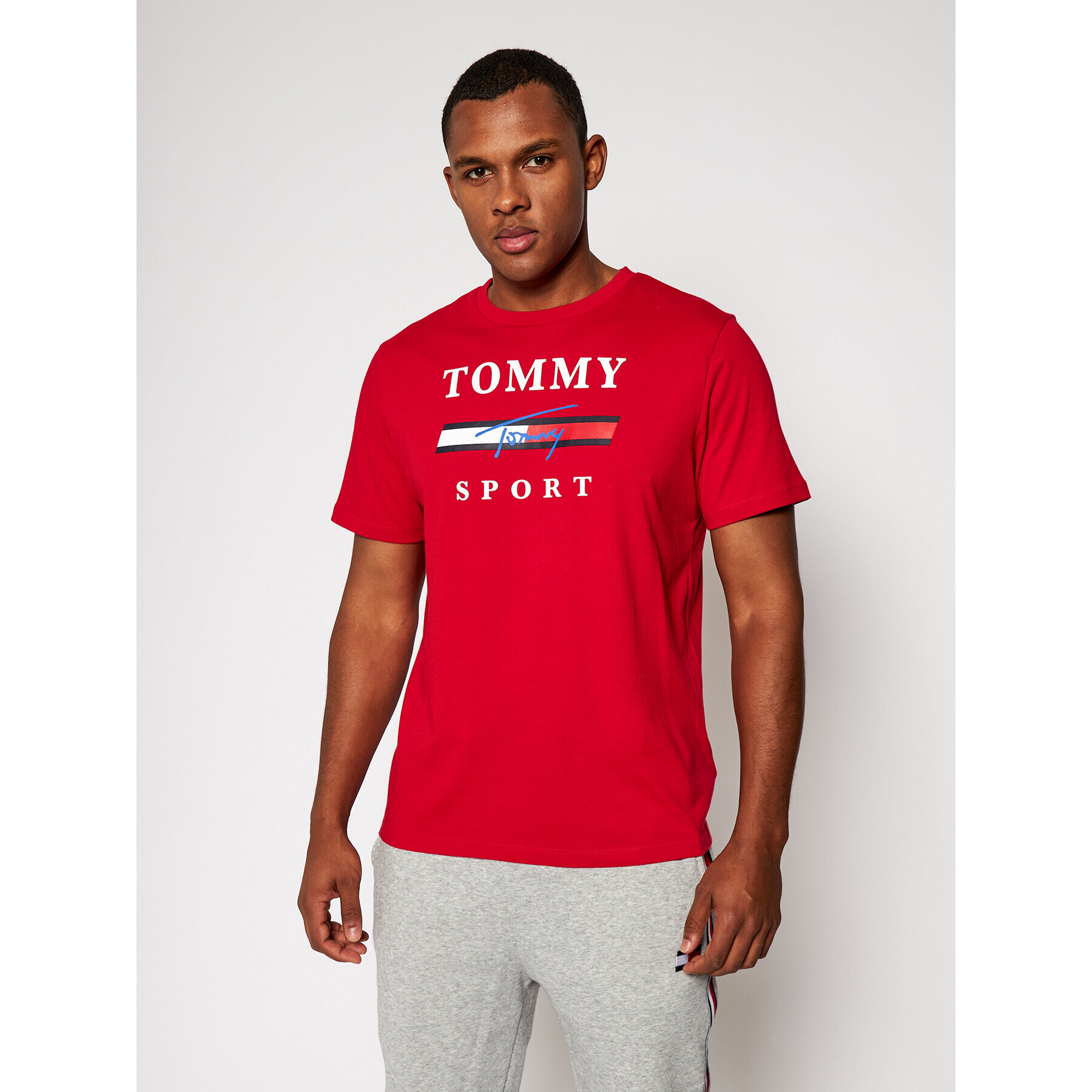 Tommy Sport Тишърт Graphic Tee S20S200586 Червен Regular Fit - Pepit.bg