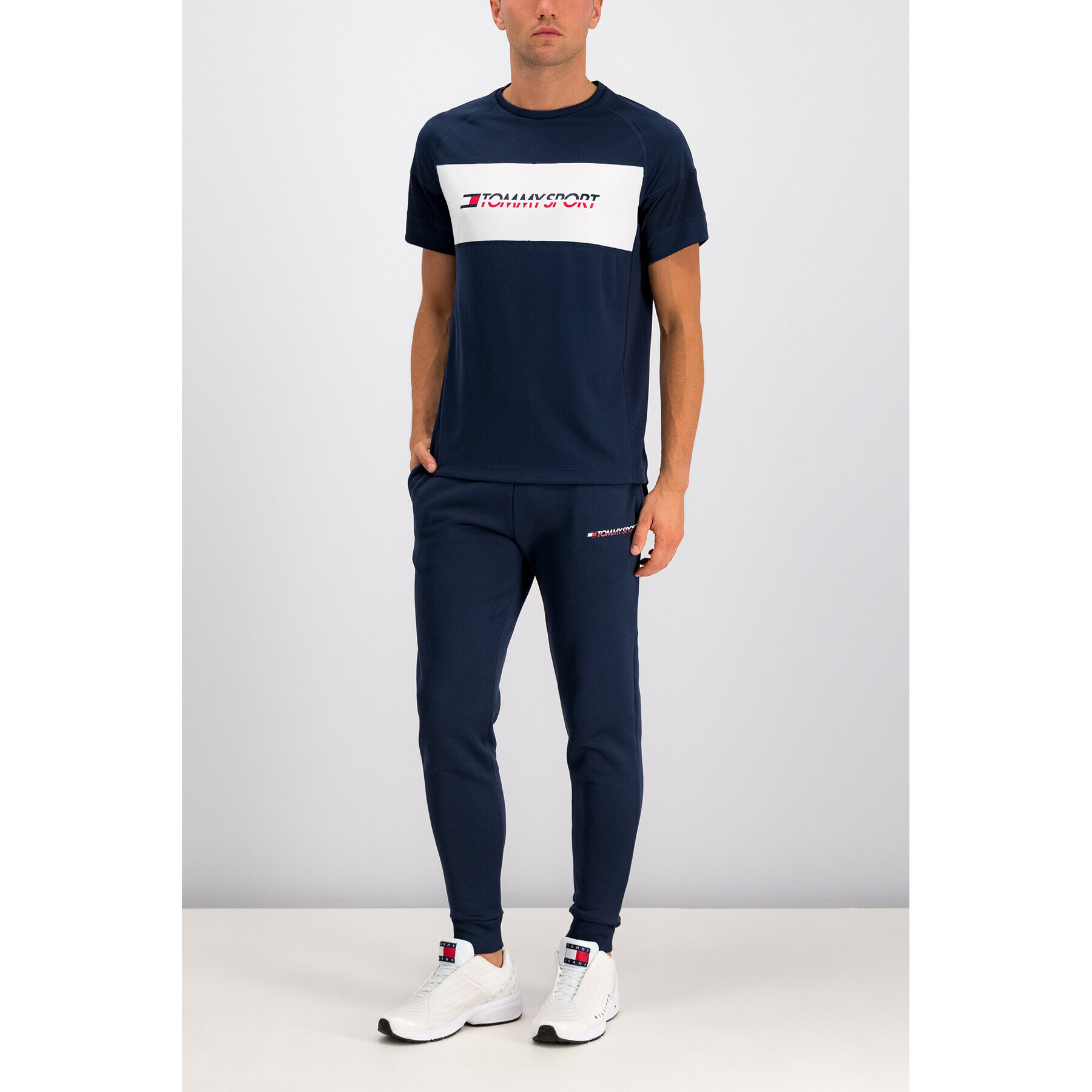 Tommy Sport Тишърт Mesh Sleeve S20S200199 Тъмносин Regular Fit - Pepit.bg