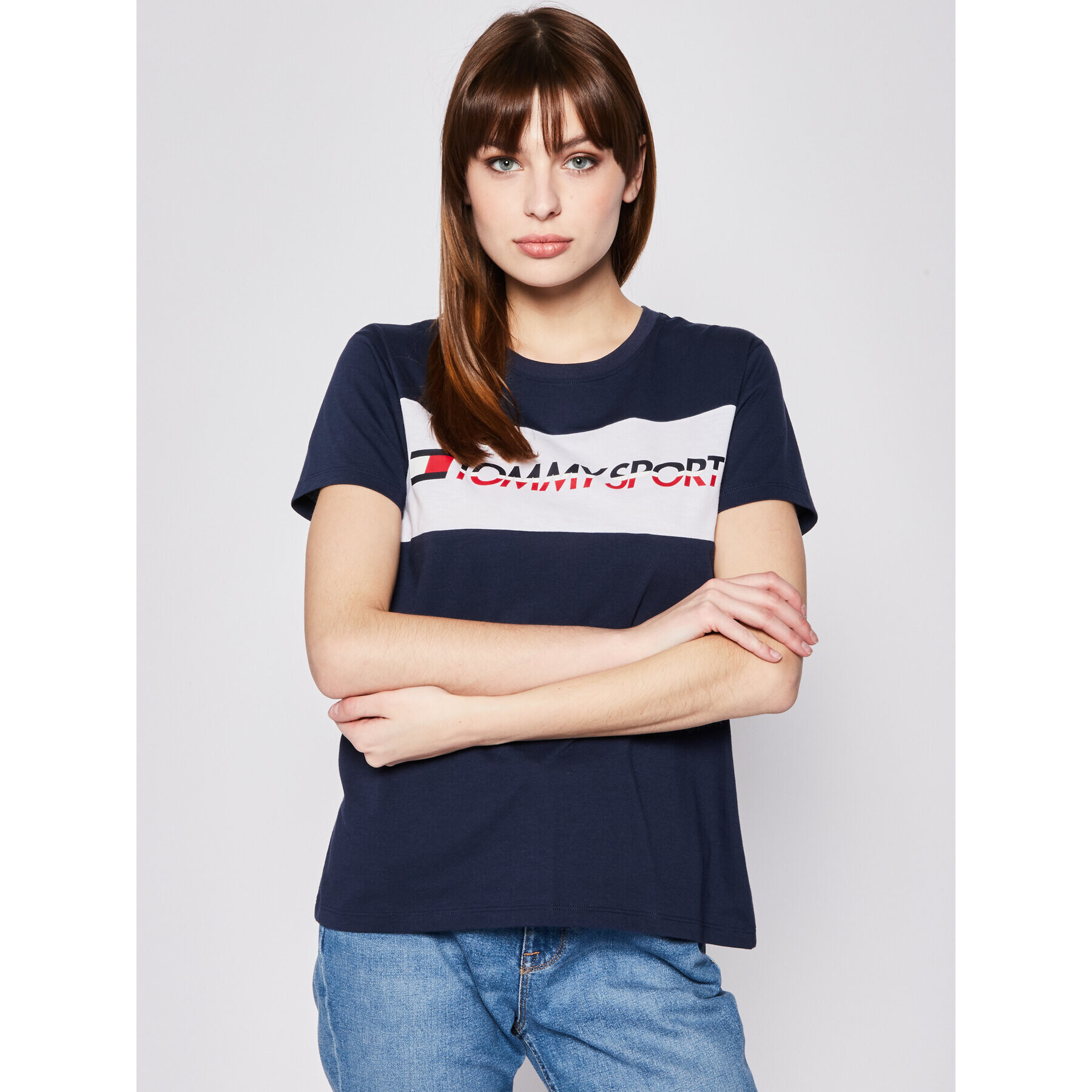 Tommy Sport Тишърт S10S100123 Тъмносин Regular Fit - Pepit.bg