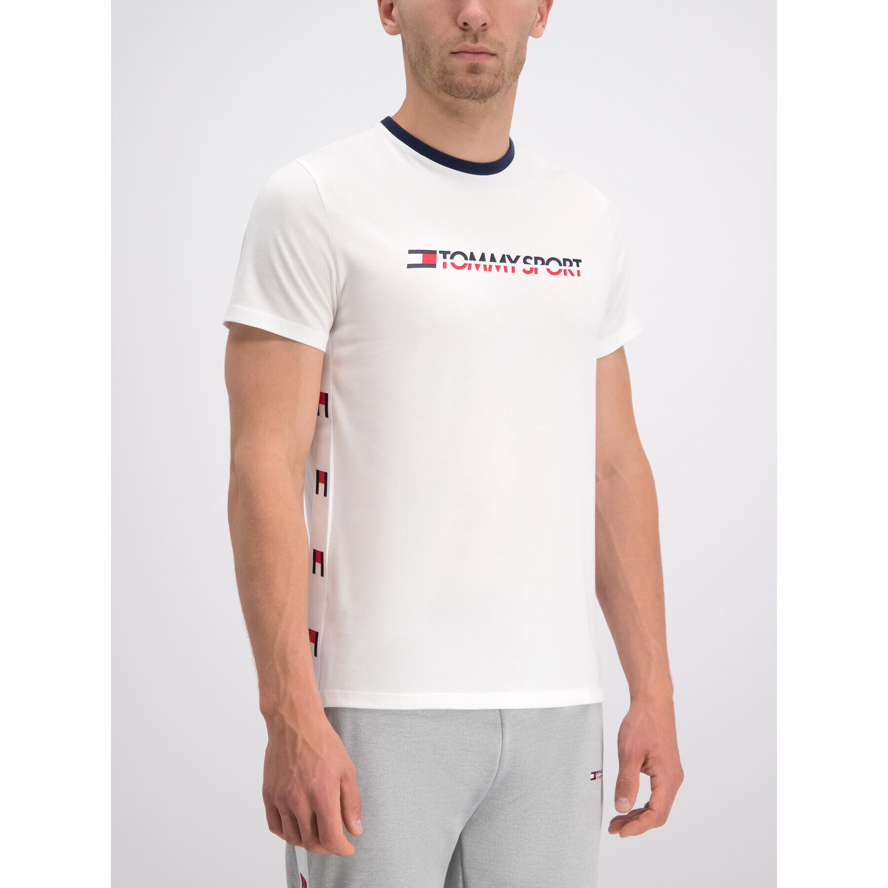 Tommy Sport Тишърт S20S200108 Бял Regular Fit - Pepit.bg