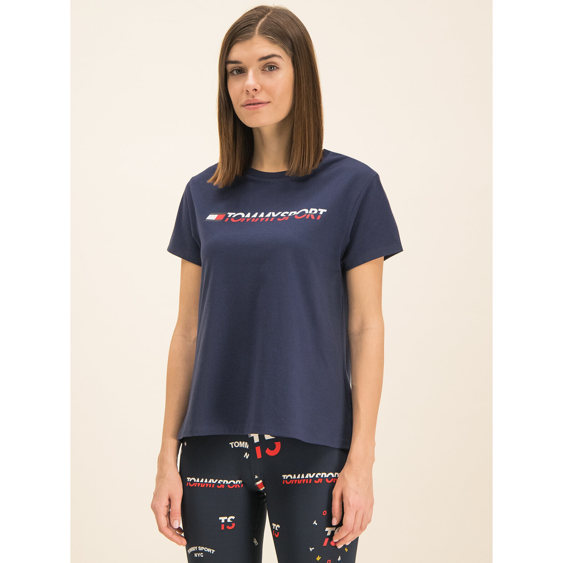 Tommy Sport Тишърт Tee Logo S10S100061 Тъмносин Regular Fit - Pepit.bg