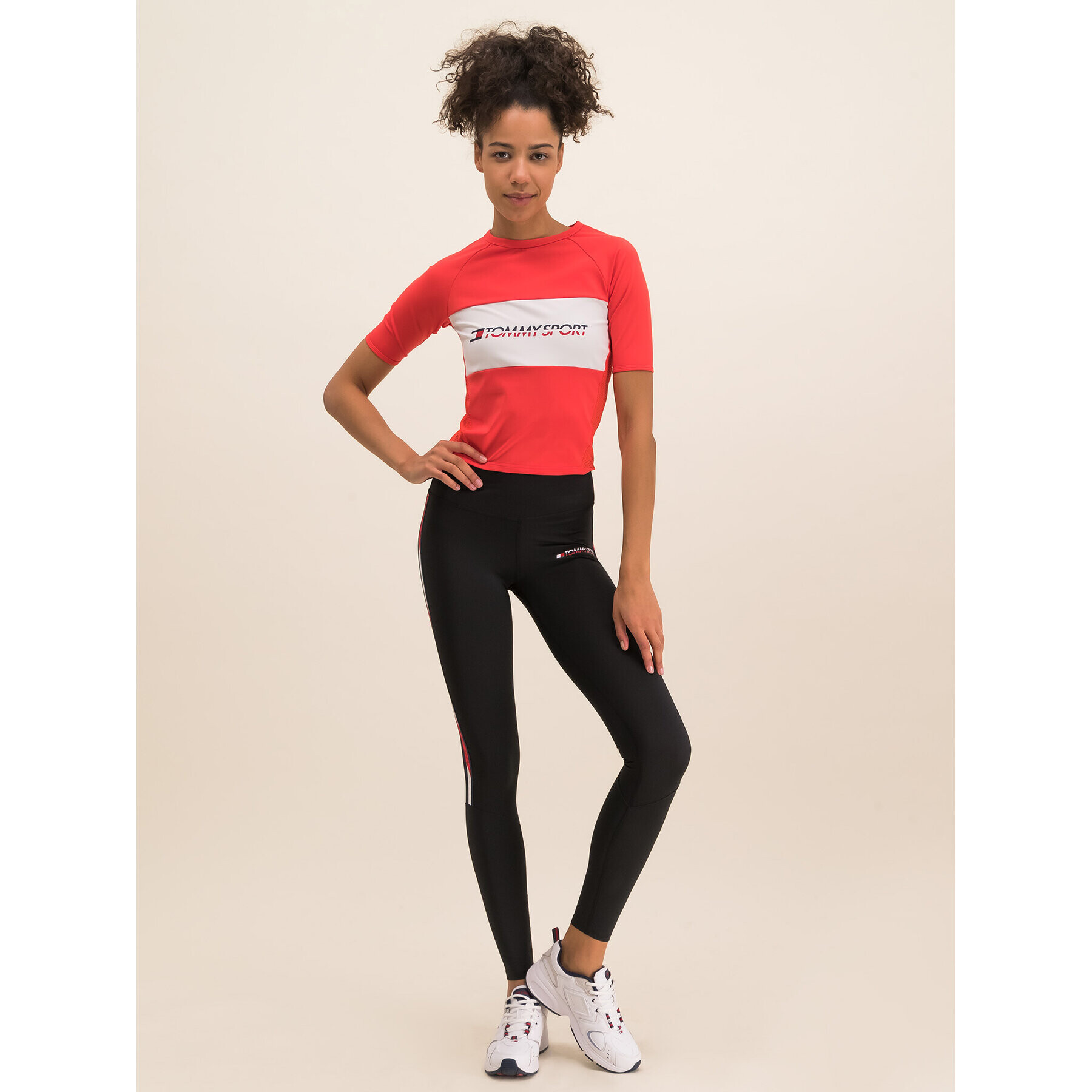 Tommy Sport Тишърт Tight Tee S10S100397 Червен Cropped Fit - Pepit.bg