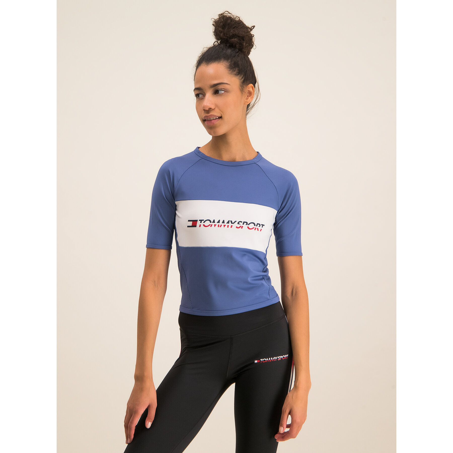 Tommy Sport Тишърт Tight Tee S10S100397 Син Cropped Fit - Pepit.bg