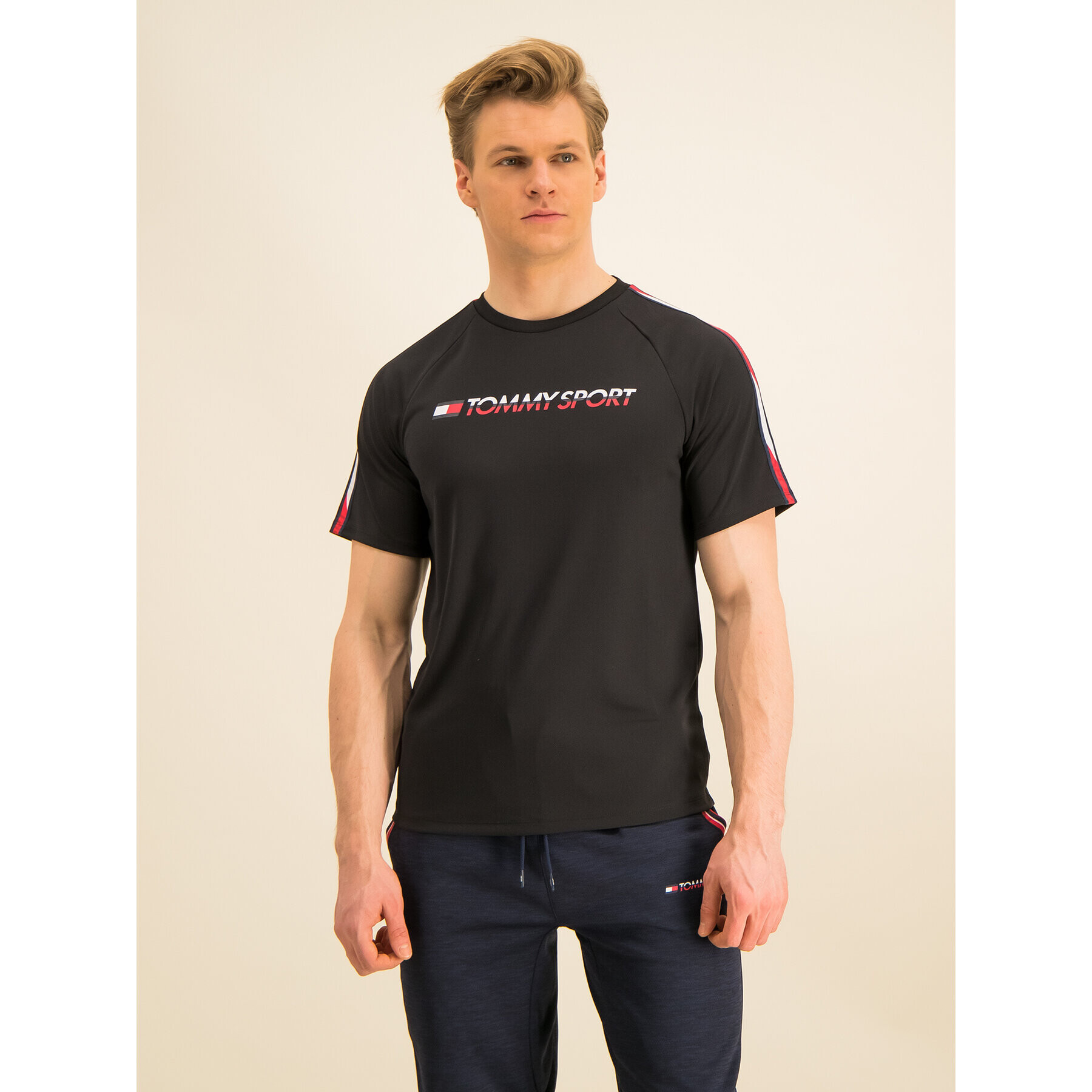 Tommy Sport Тишърт Workout S20S200321 Черен Regular Fit - Pepit.bg