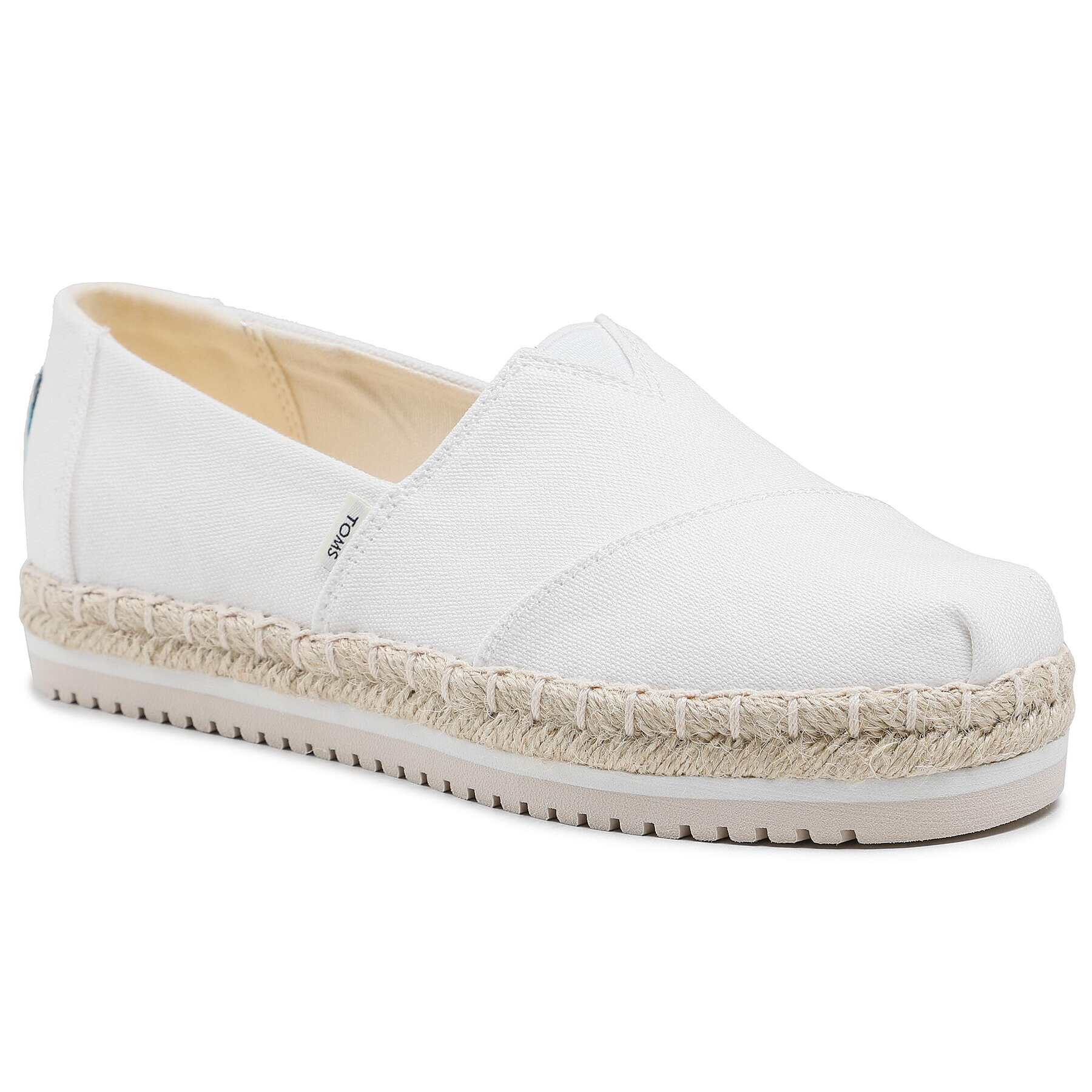 Toms Еспадрили Alpargata Platform Rope 10013814 Бял - Pepit.bg