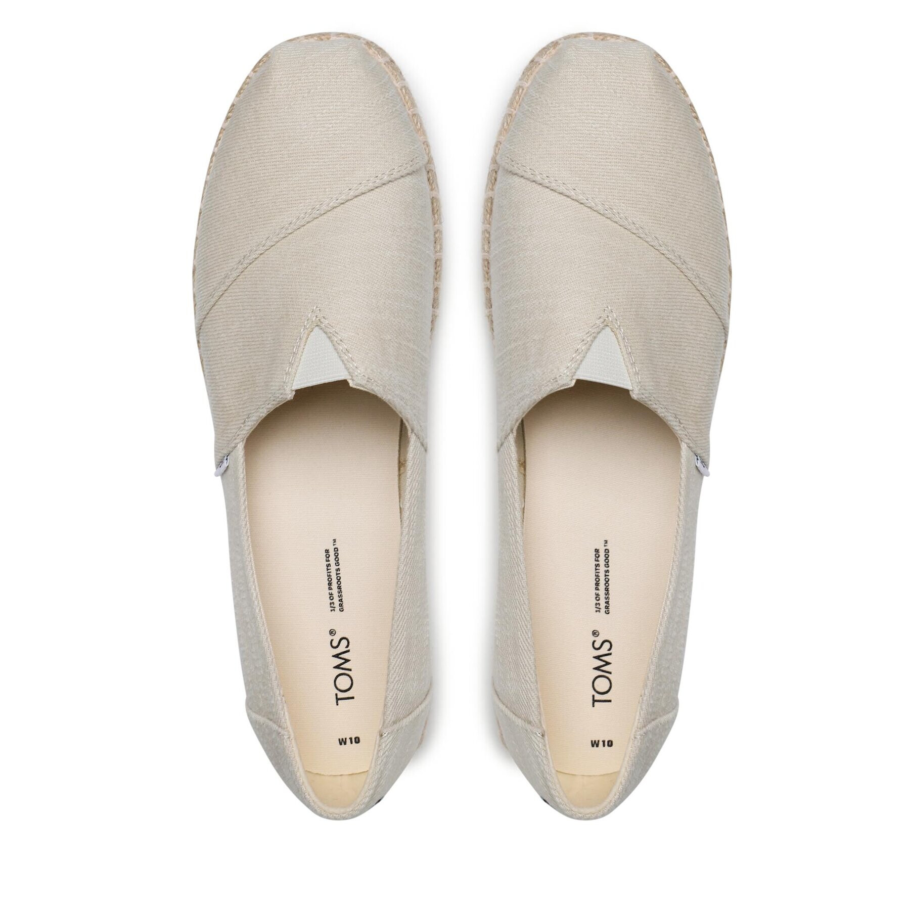 Toms Еспадрили Alpargata Platform Rope 10017830 Бежов - Pepit.bg
