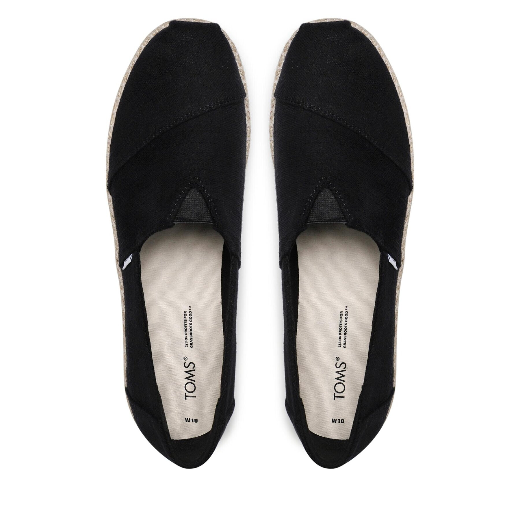 Toms Еспадрили Alpargata Platform Rope 10017831 Черен - Pepit.bg