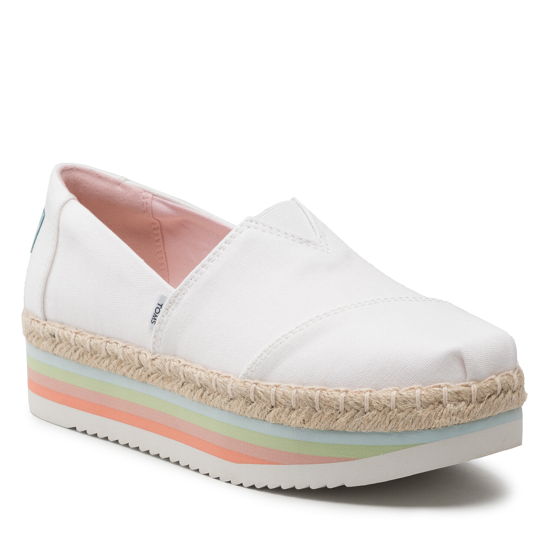 Toms Еспадрили Alpargata Platform Rope High 10017839 Бял - Pepit.bg