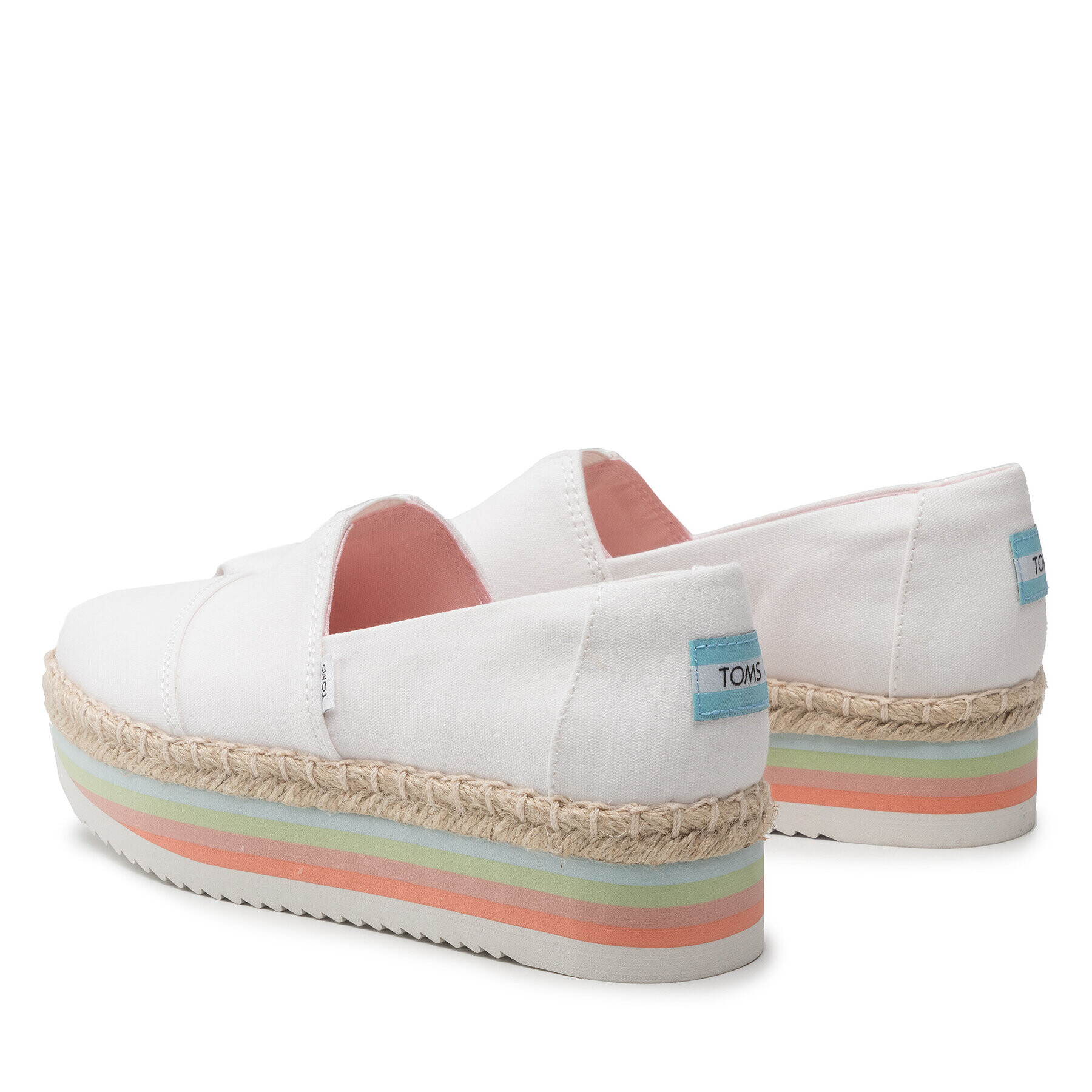 Toms Еспадрили Alpargata Platform Rope High 10017839 Бял - Pepit.bg