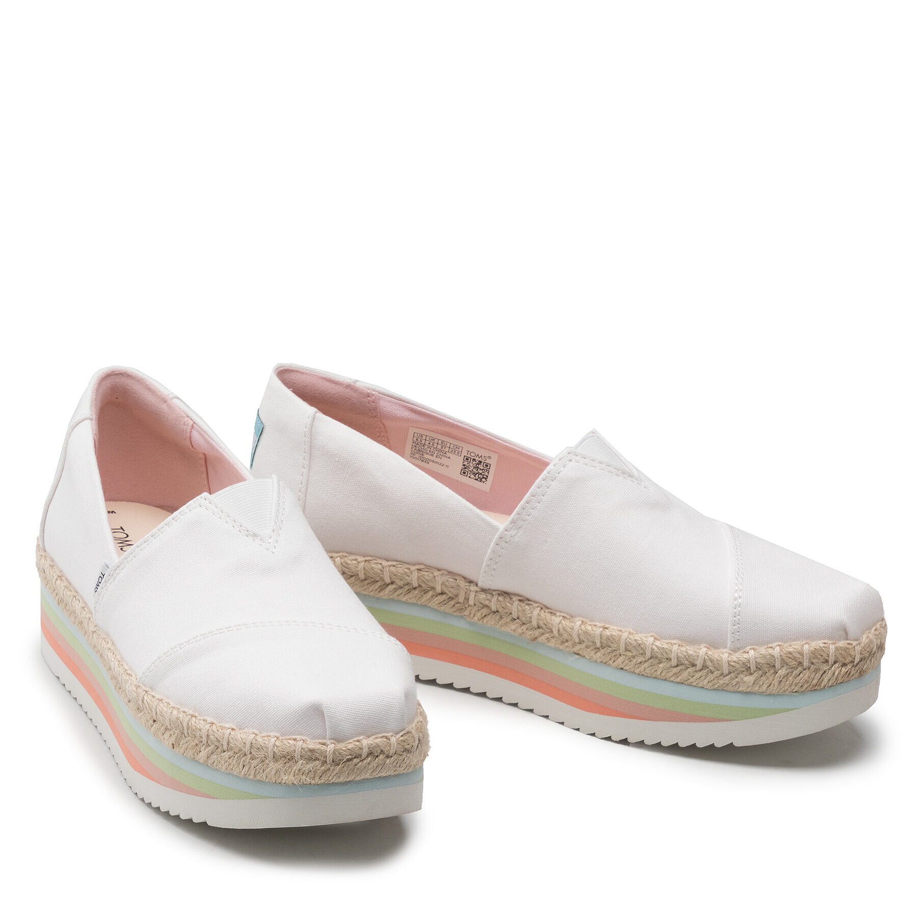 Toms Еспадрили Alpargata Platform Rope High 10017839 Бял - Pepit.bg