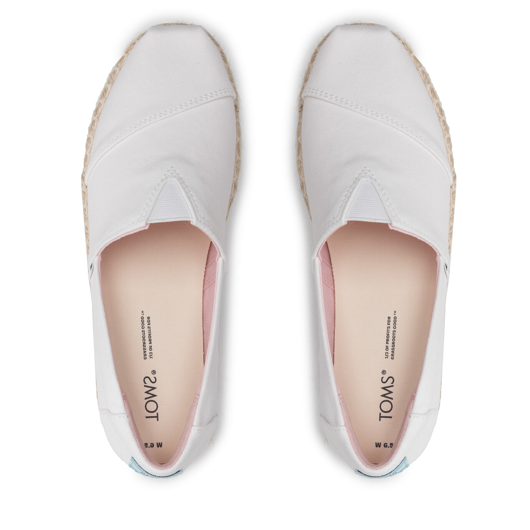 Toms Еспадрили Alpargata Platform Rope High 10017839 Бял - Pepit.bg