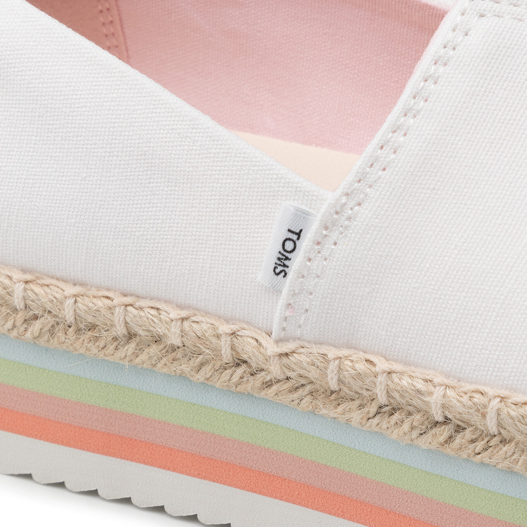 Toms Еспадрили Alpargata Platform Rope High 10017839 Бял - Pepit.bg