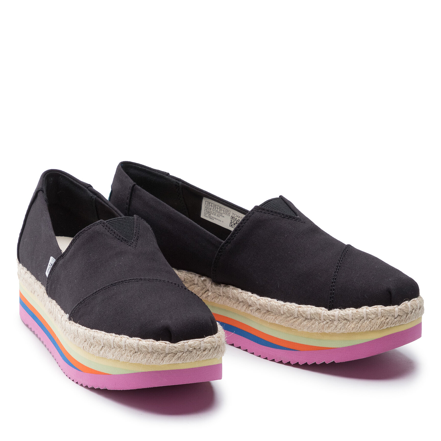 Toms Еспадрили Alpargata Platform Rope High 10017849 Черен - Pepit.bg