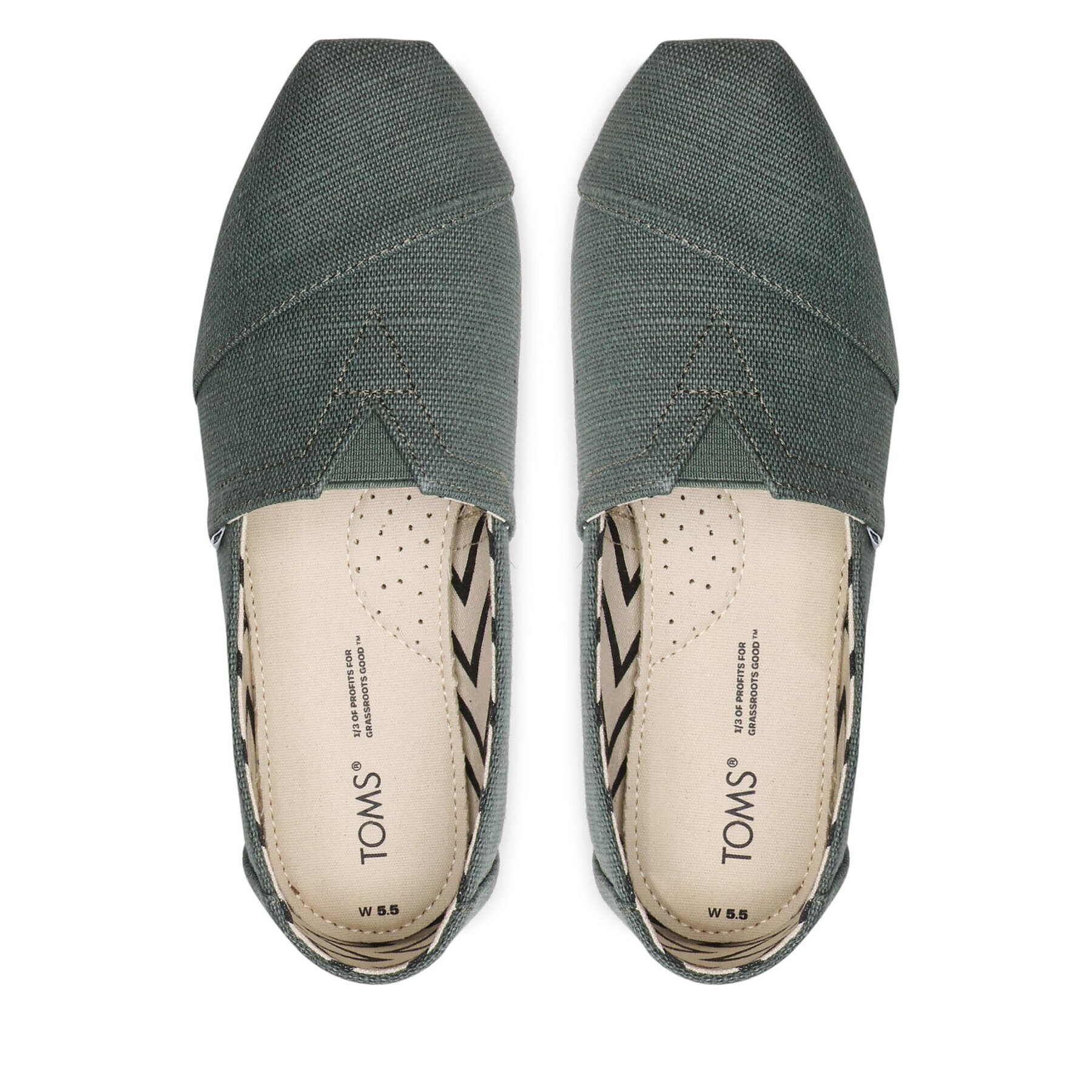 Toms Обувки Alpargata 10018279 Зелен - Pepit.bg