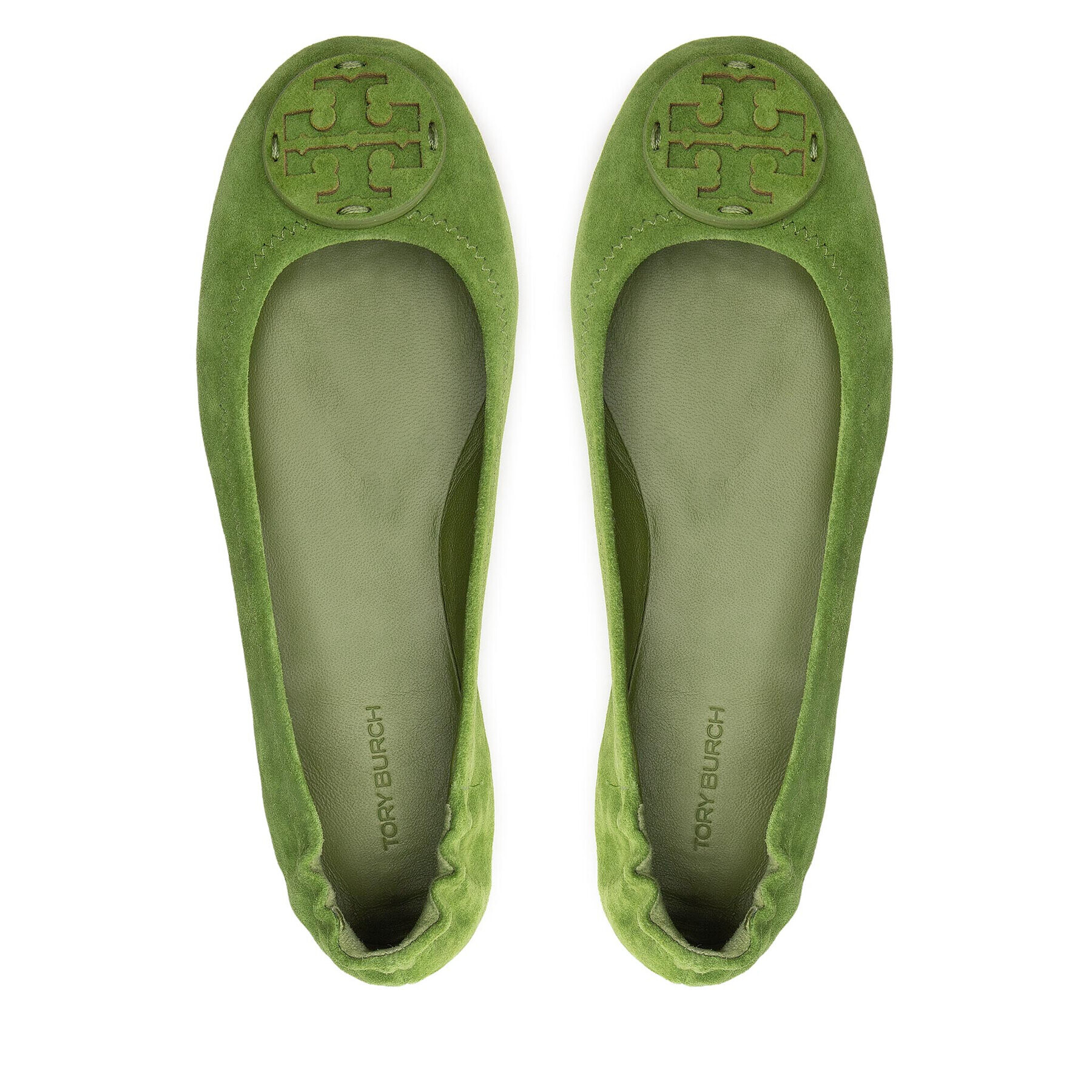 Tory Burch Балеринки Mini Travel Ballet 137124 Зелен - Pepit.bg