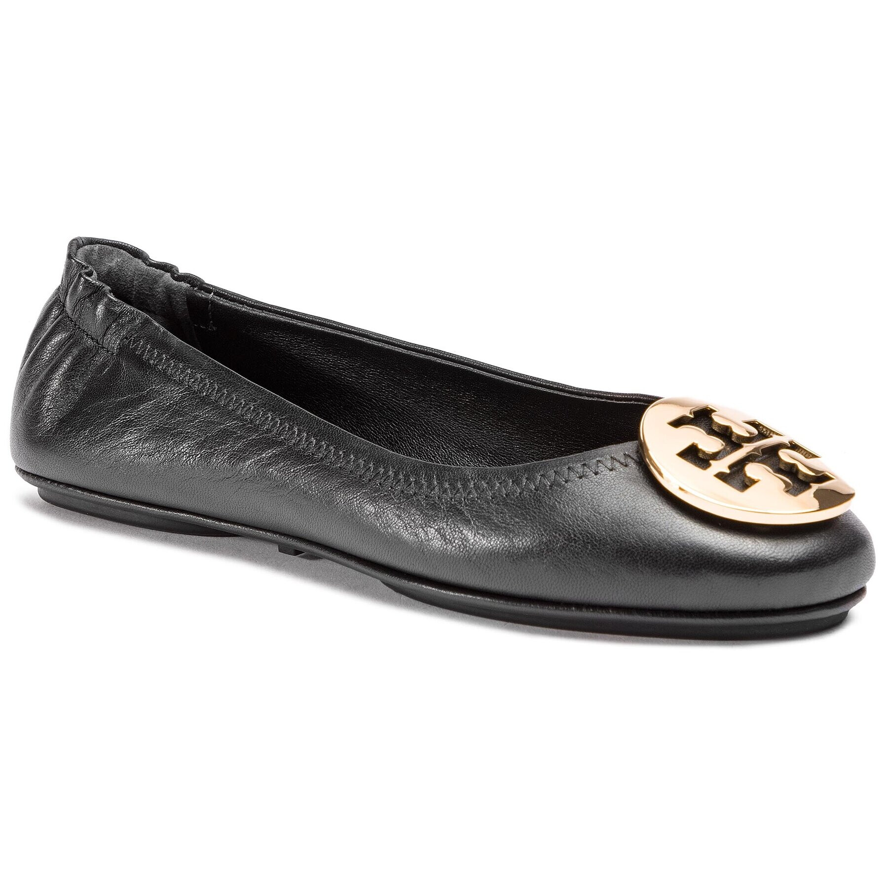 Tory Burch Балеринки Minnie Travel Ballet With Metal Logo 50393 Черен - Pepit.bg