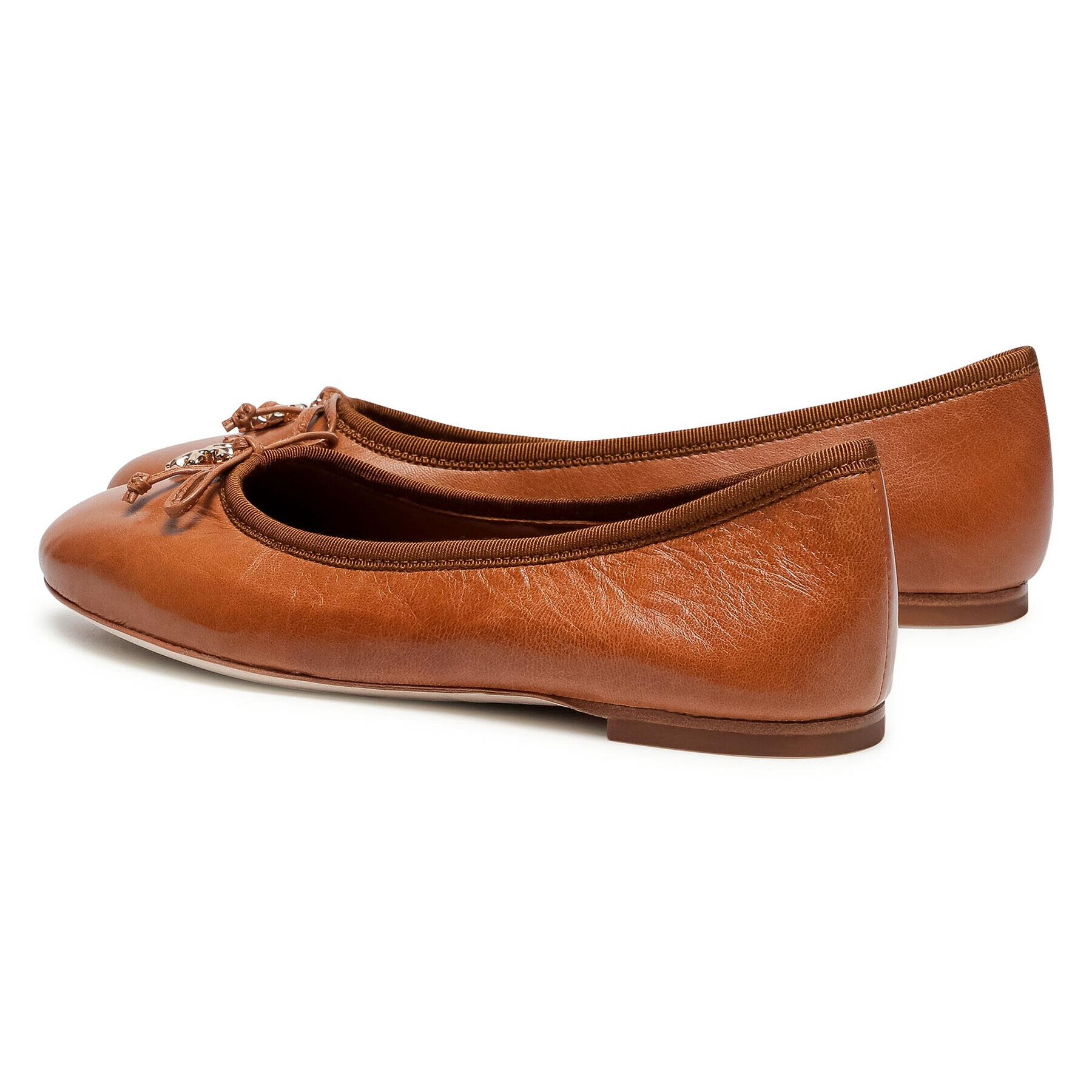Tory Burch Балеринки Tory Charm Ballet 71838 Кафяв - Pepit.bg