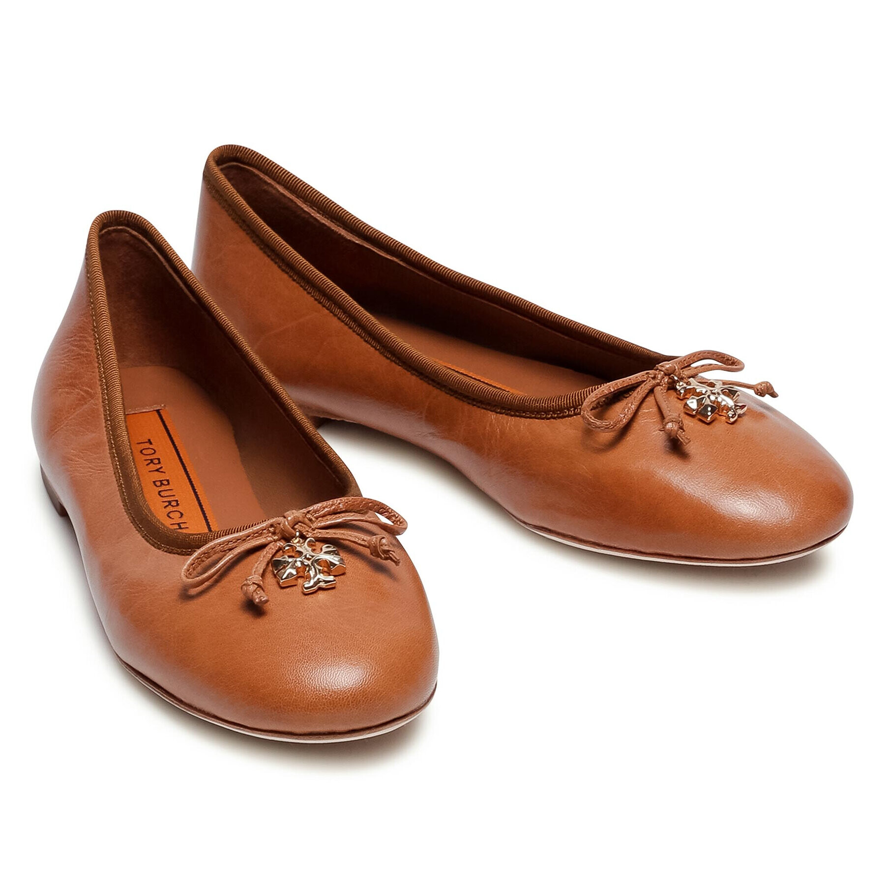 Tory Burch Балеринки Tory Charm Ballet 71838 Кафяв - Pepit.bg