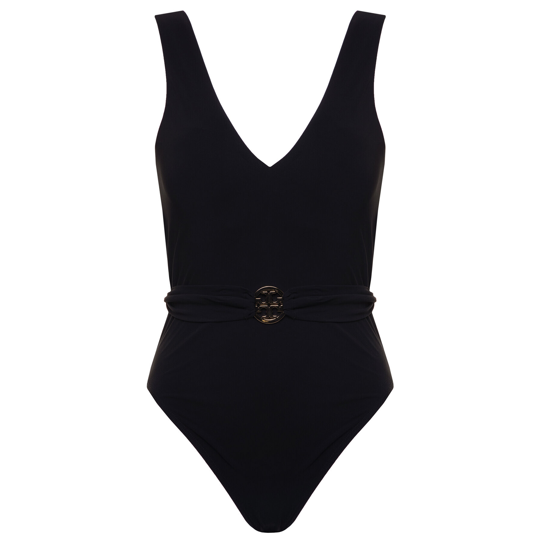 Tory Burch Бански костюм Miller Plunge One-Piece 73220 Черен - Pepit.bg