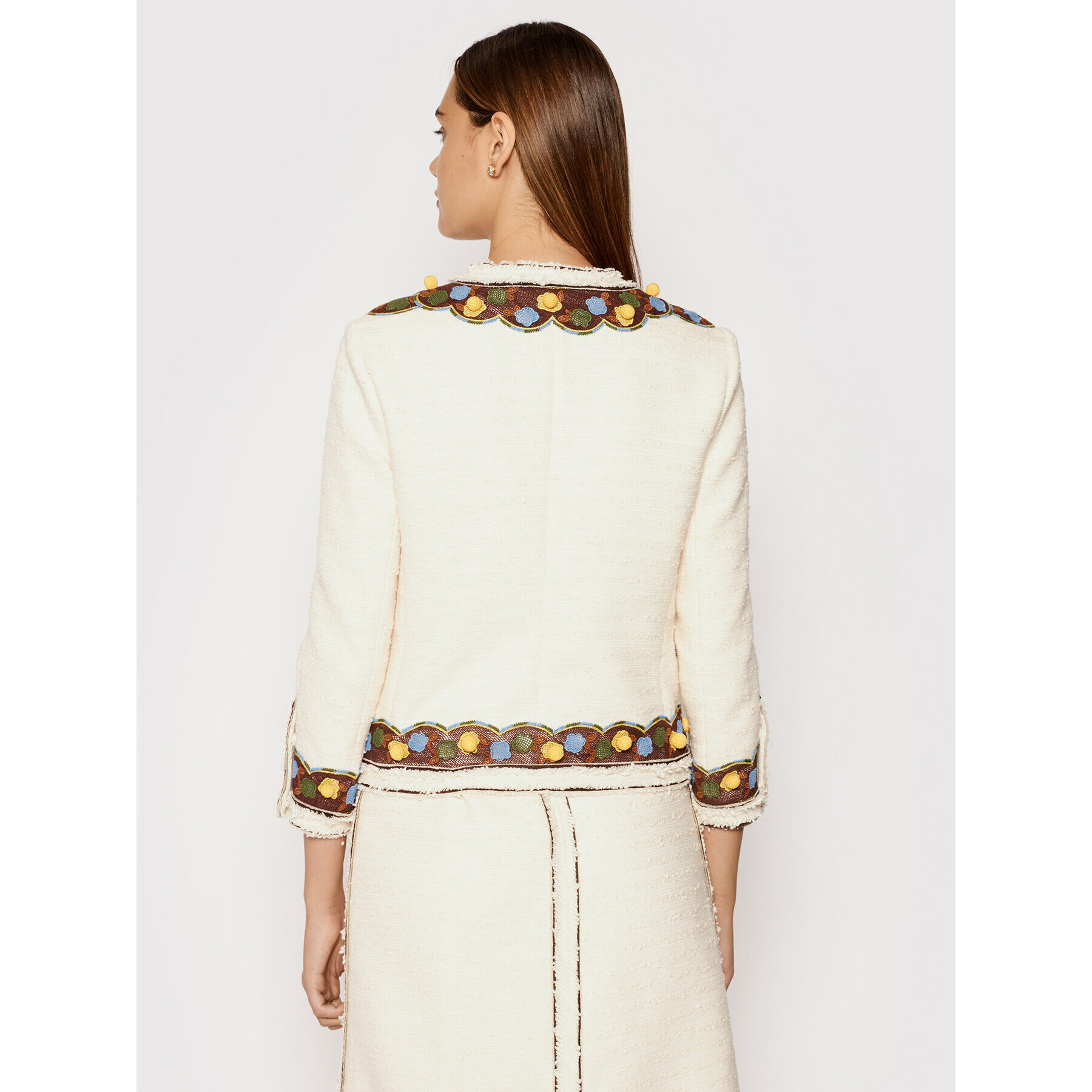 Tory Burch Блейзър Tweed 83581 Бежов Regular Fit - Pepit.bg