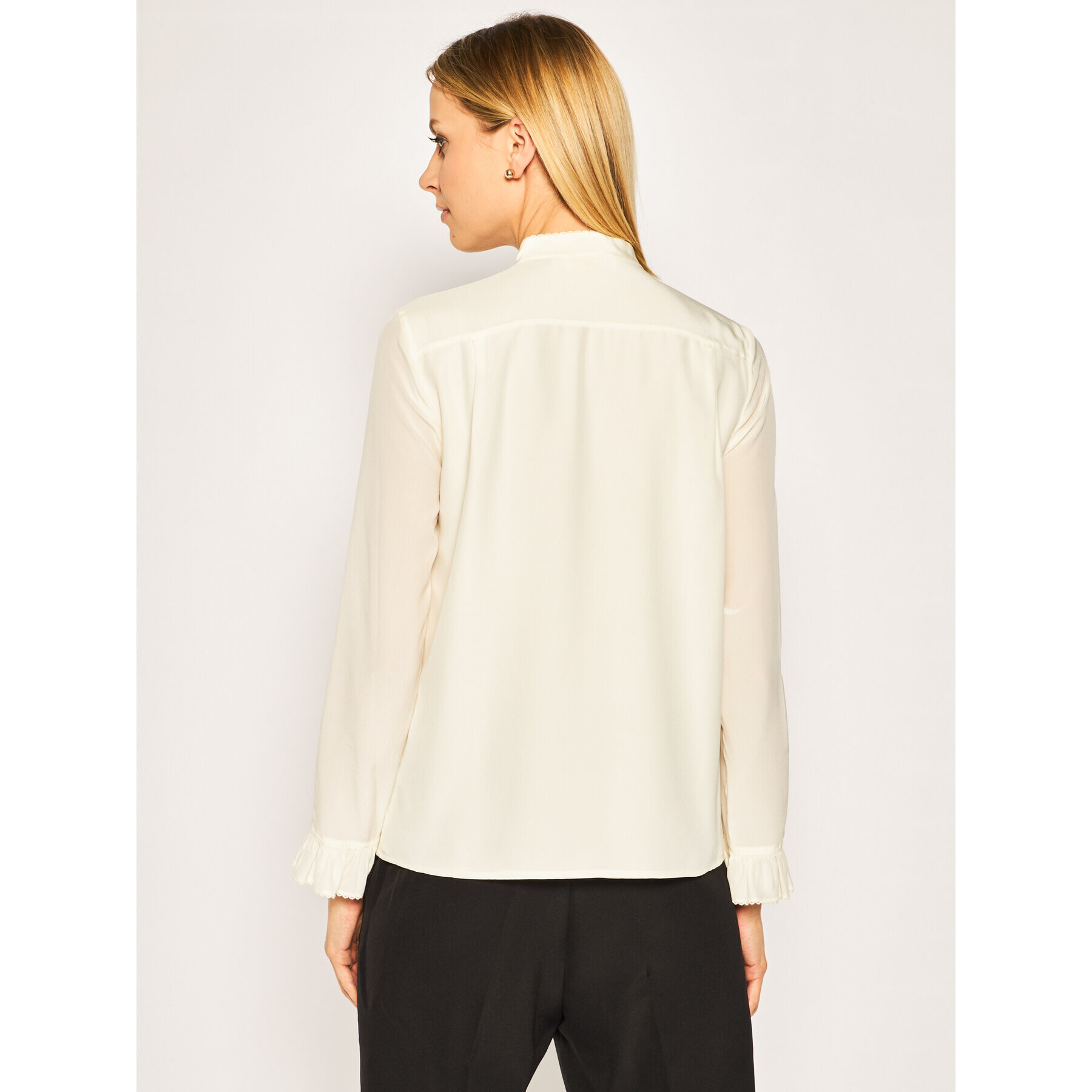 Tory Burch Блуза Ruffle 59752 Бежов Slim Fit - Pepit.bg