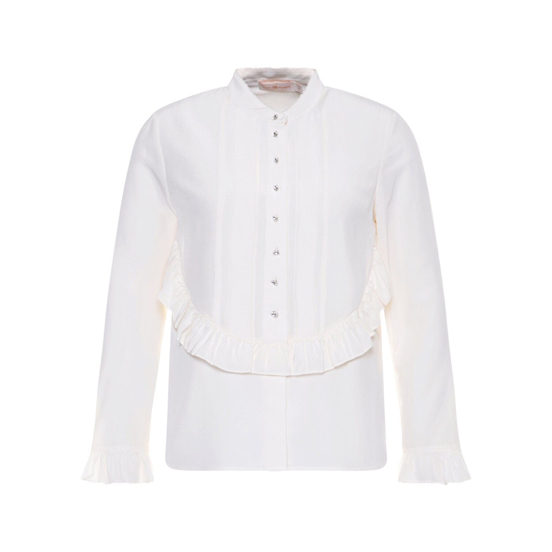 Tory Burch Блуза Ruffle 59752 Бежов Slim Fit - Pepit.bg