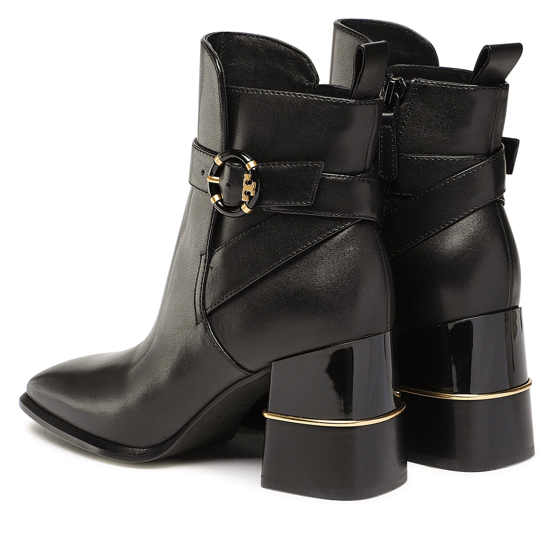 Tory Burch Боти Multi Logo Buckle Boot 143326 Черен - Pepit.bg