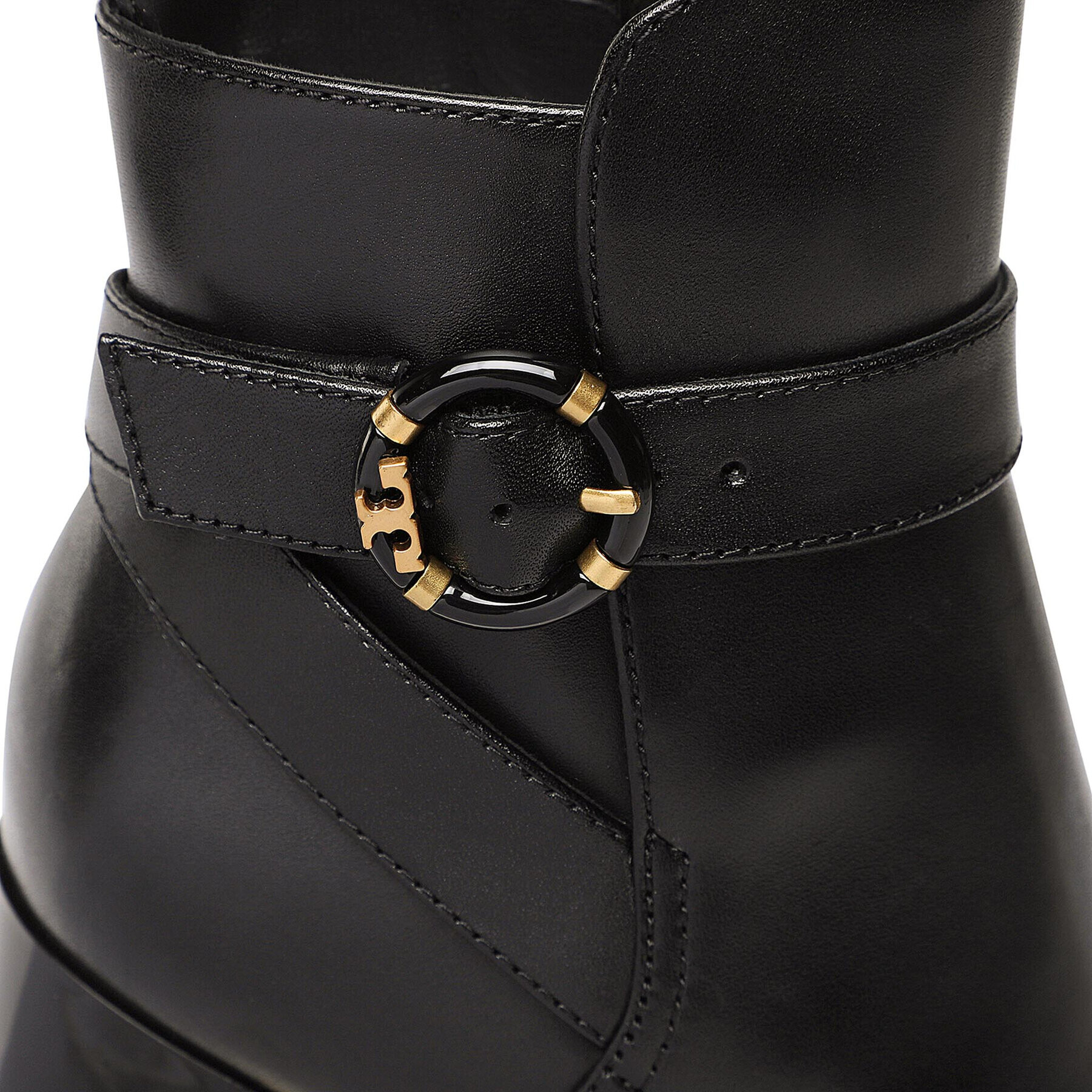 Tory Burch Боти Multi Logo Buckle Boot 143326 Черен - Pepit.bg