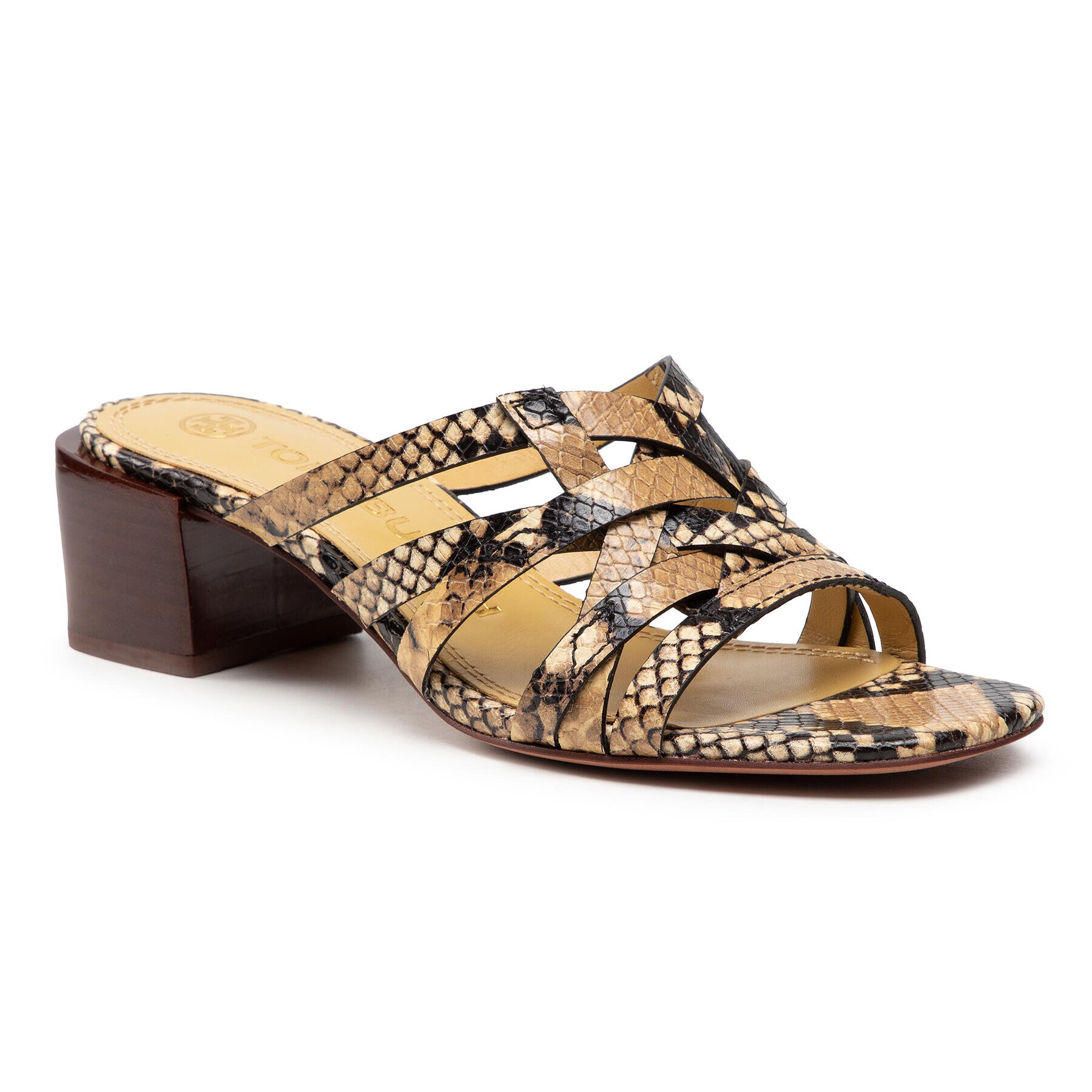 Tory Burch Чехли Basketweave Block Heel 82834 Бежов - Pepit.bg