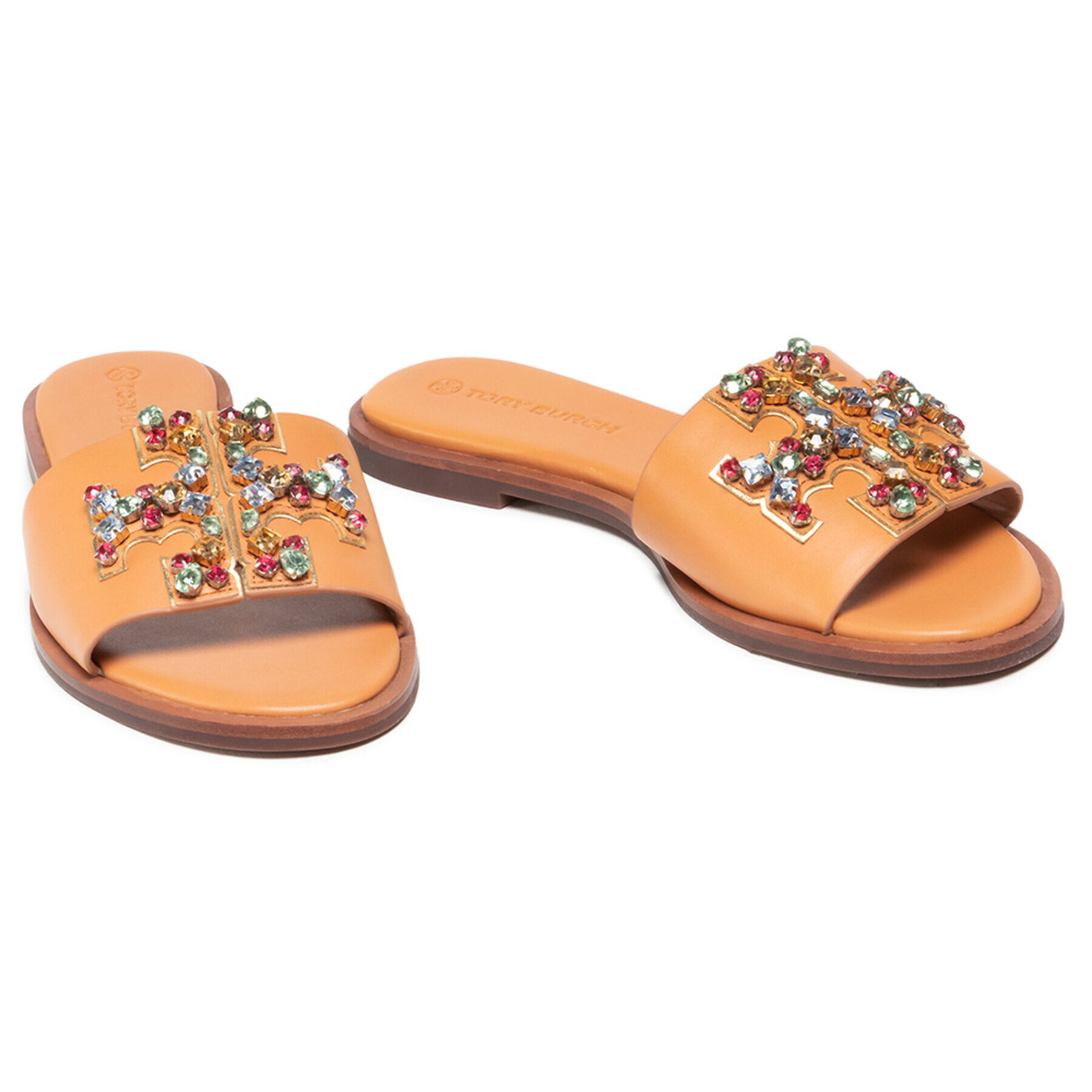 Tory Burch Чехли Ines Embellished 84241-200 Кафяв - Pepit.bg