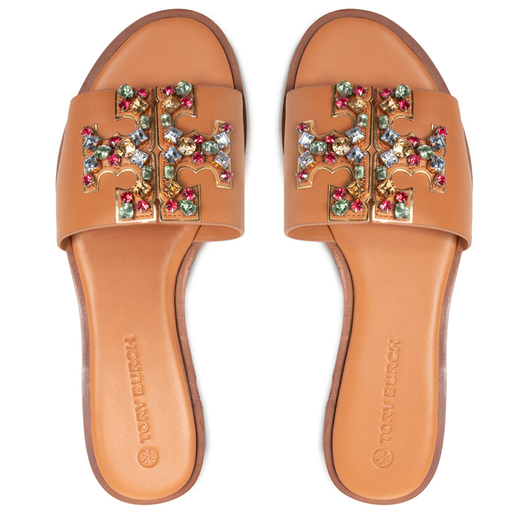 Tory Burch Чехли Ines Embellished 84241-200 Кафяв - Pepit.bg