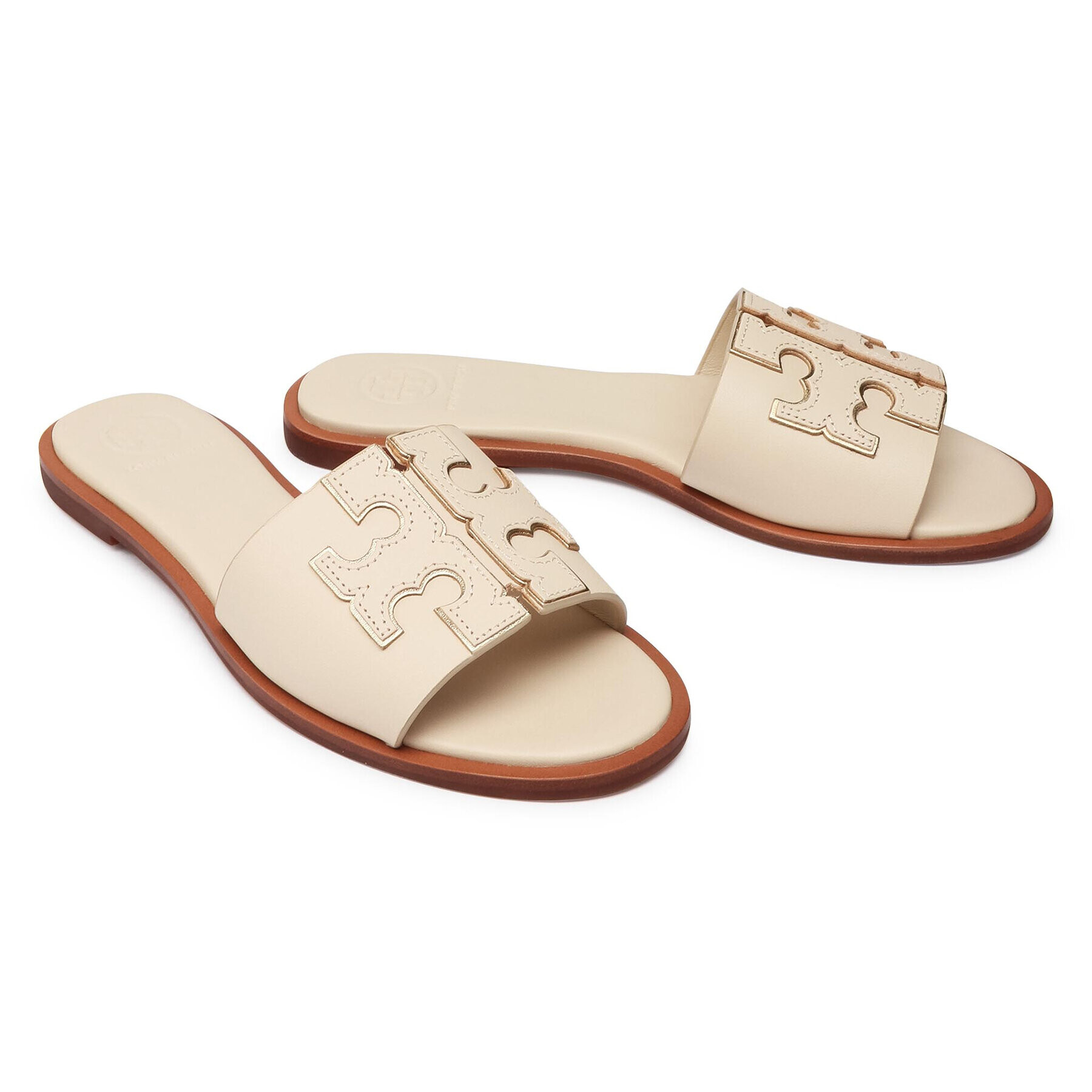 Tory Burch Чехли Ines Slide 50109 Бежов - Pepit.bg