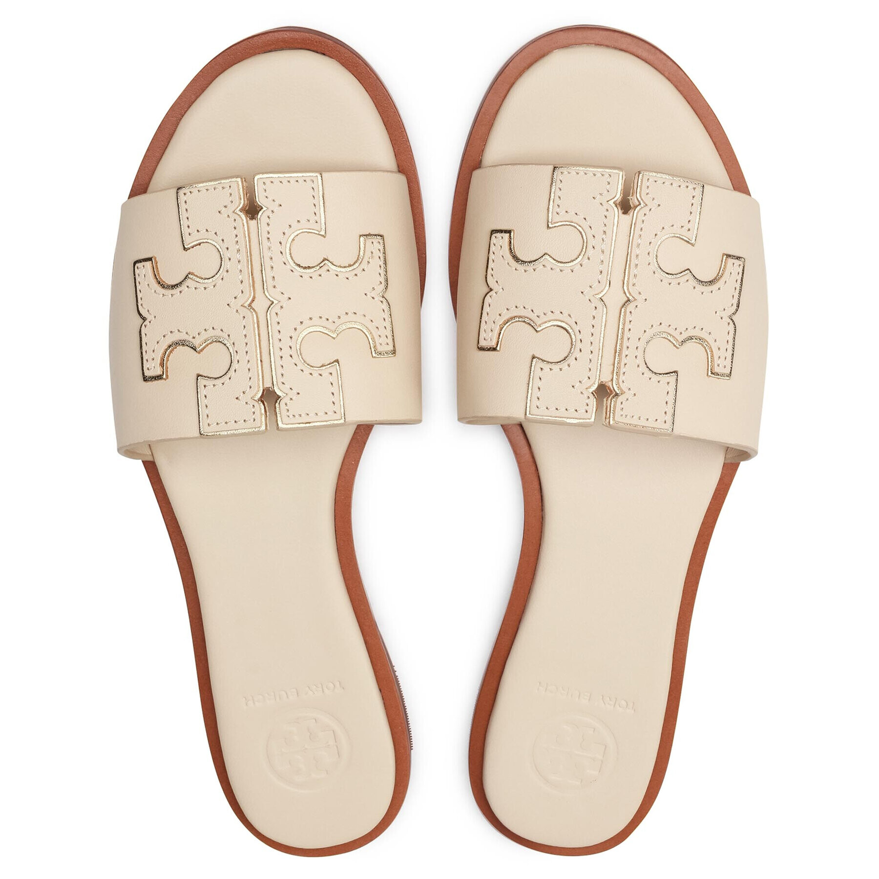 Tory Burch Чехли Ines Slide 50109 Бежов - Pepit.bg
