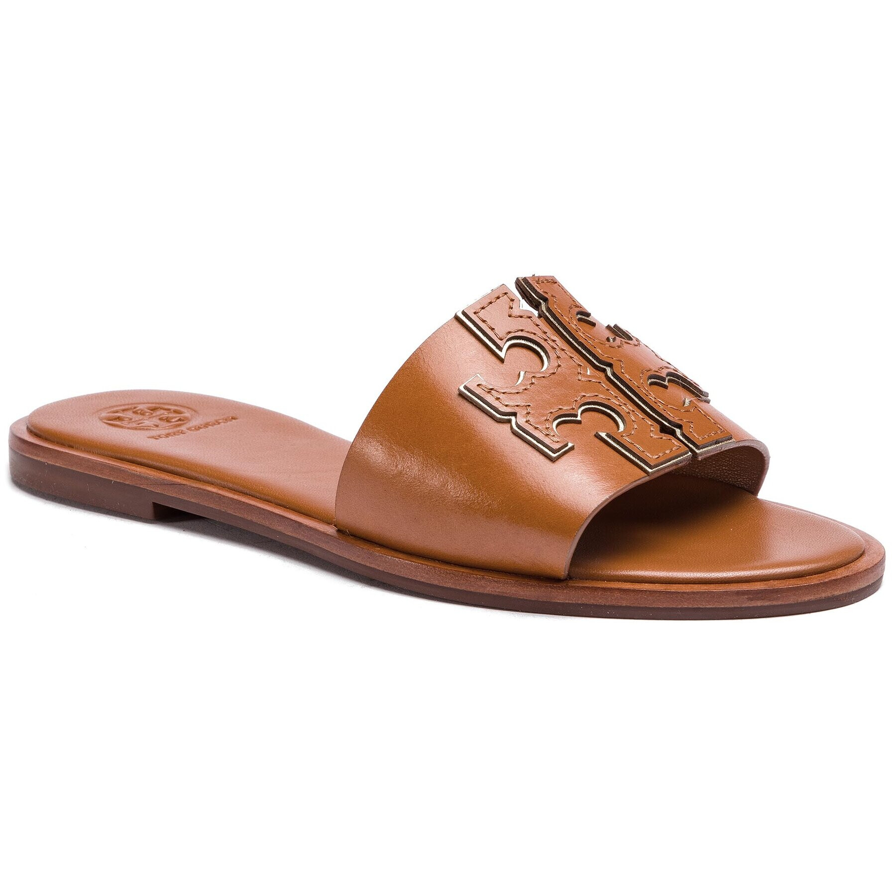 Tory Burch Чехли Ines Slide 50109 Кафяв - Pepit.bg
