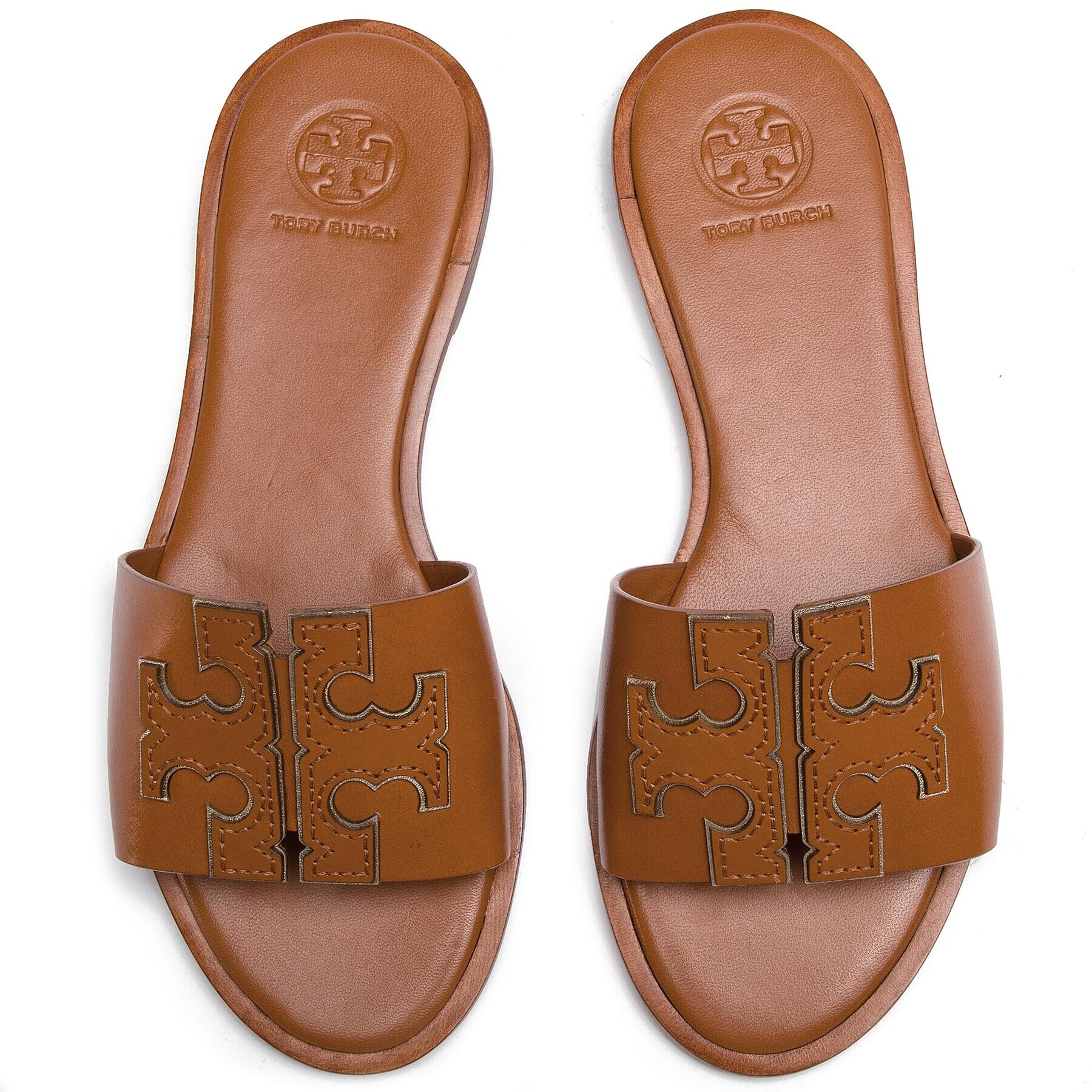 Tory Burch Чехли Ines Slide 50109 Кафяв - Pepit.bg