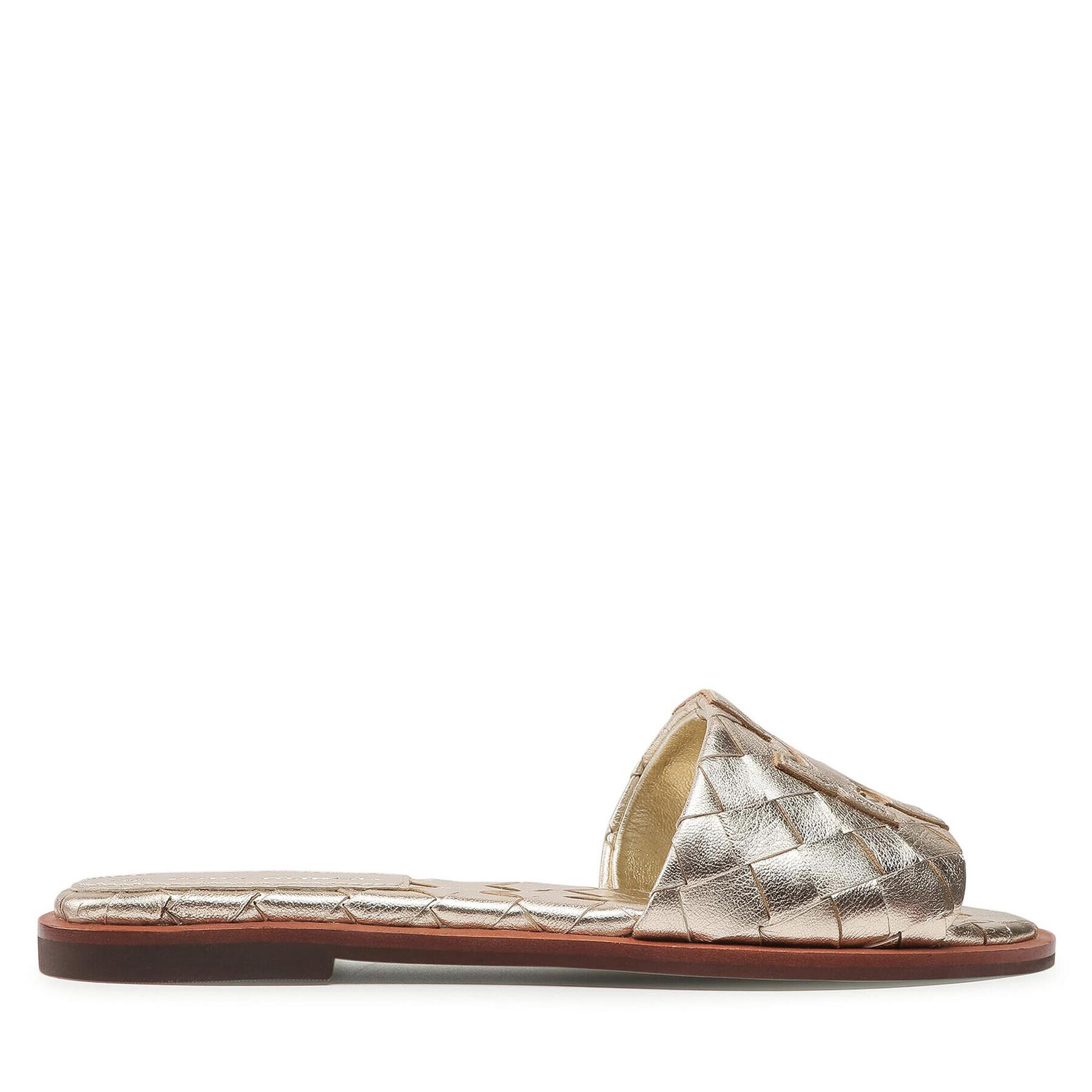 Tory Burch Чехли Inver Woven Slide 84594 Златист - Pepit.bg