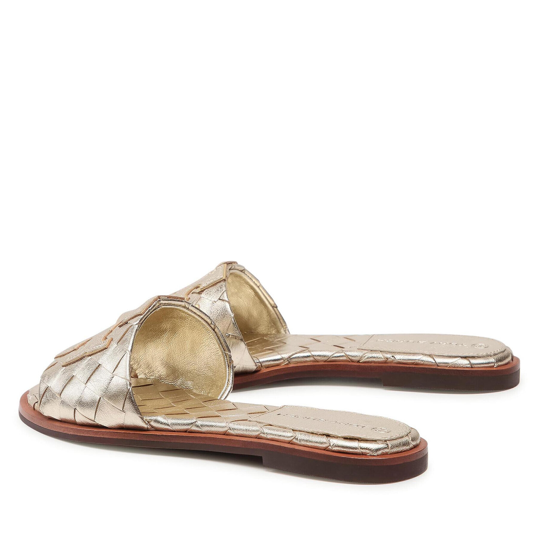 Tory Burch Чехли Inver Woven Slide 84594 Златист - Pepit.bg