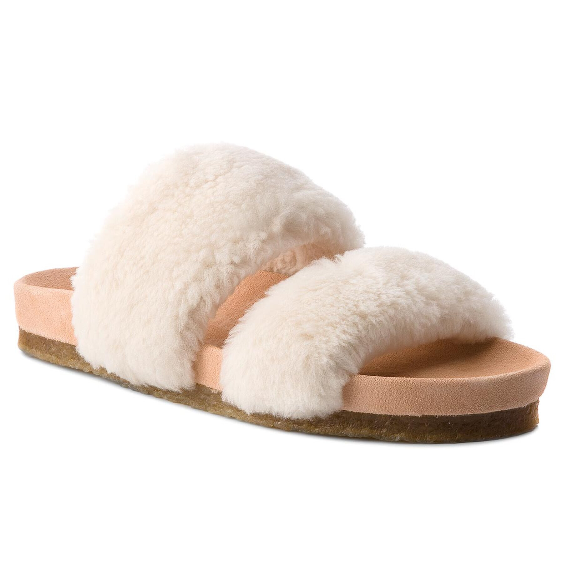 Tory Burch Чехли Sheldon Shearling Two 50166 Бял - Pepit.bg