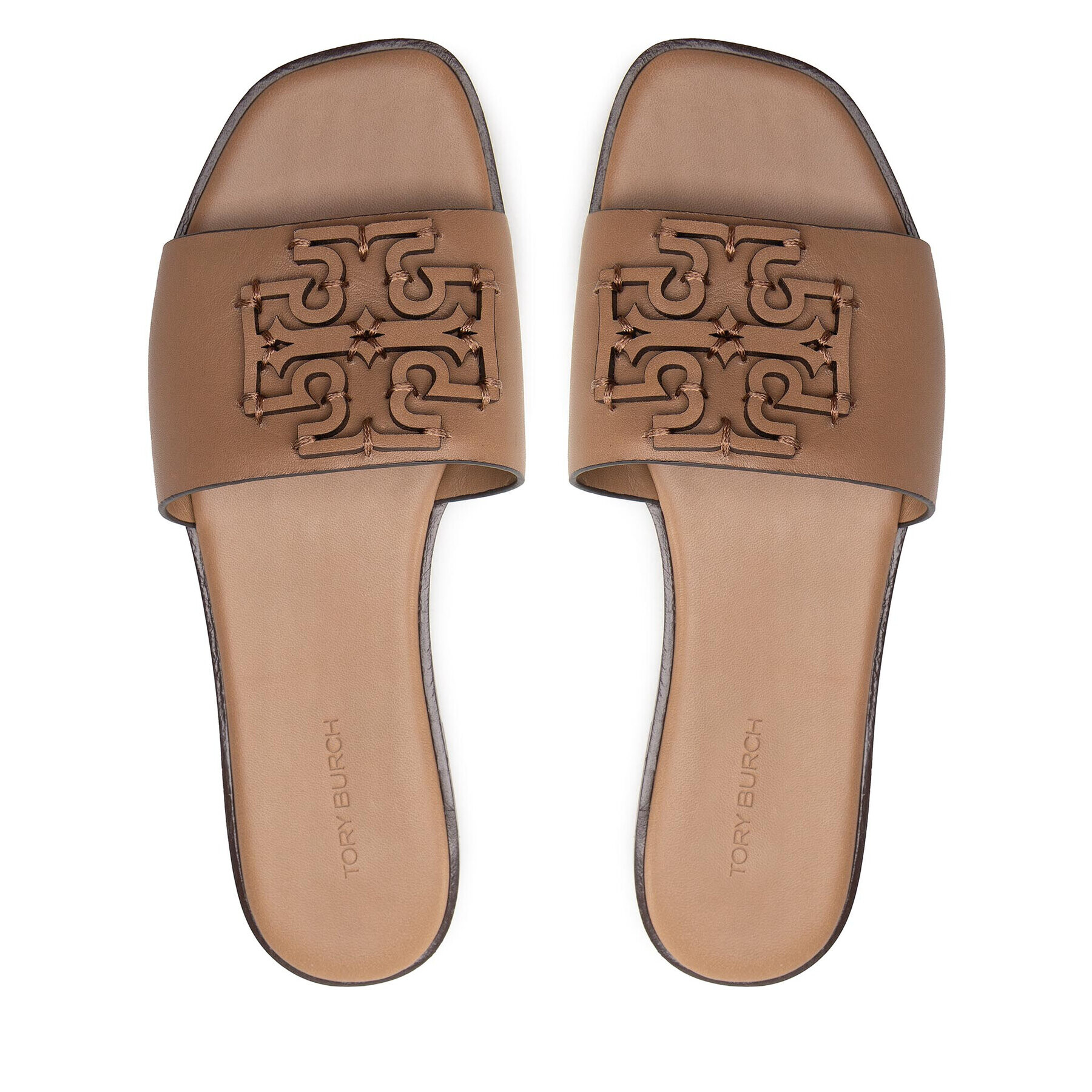 Tory Burch Чехли Ines Slide 88784 Кафяв - Pepit.bg